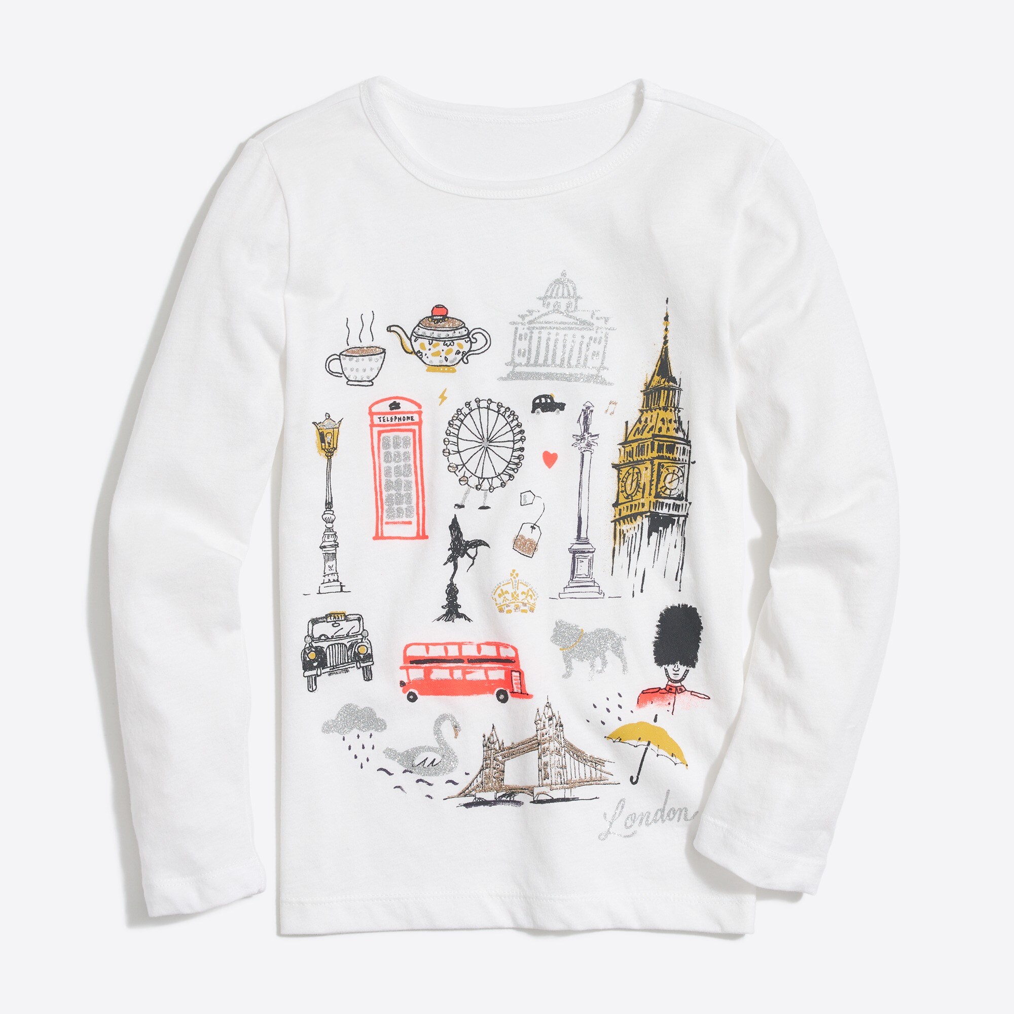 Girls' long-sleeve london graphic tee