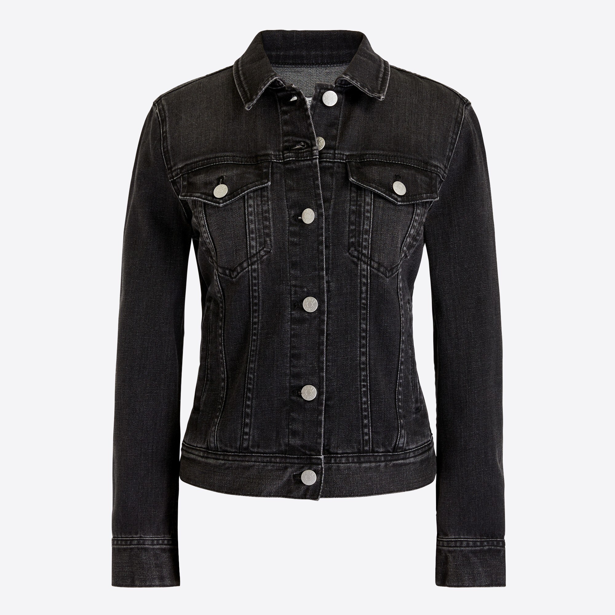 Washed black denim jacket