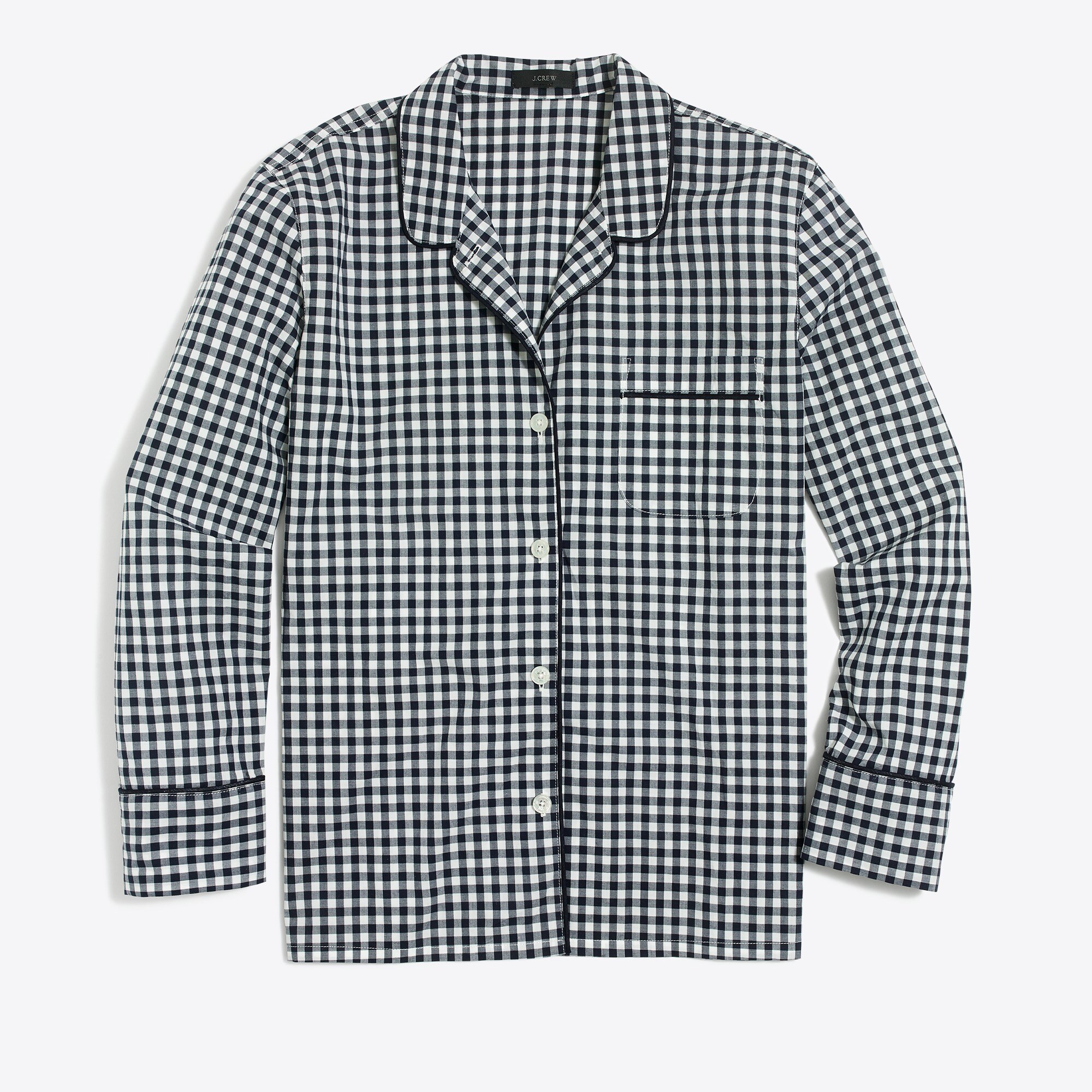 Cotton poplin long-sleeve sleep shirt