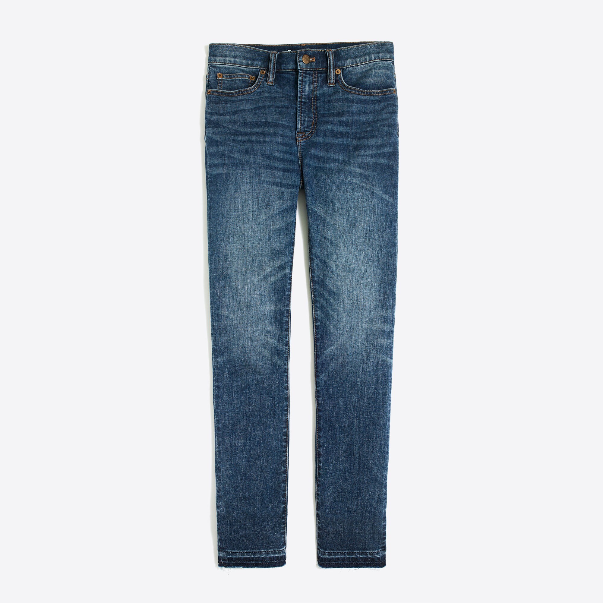 8" Mid-rise skinny jean with let-down hem