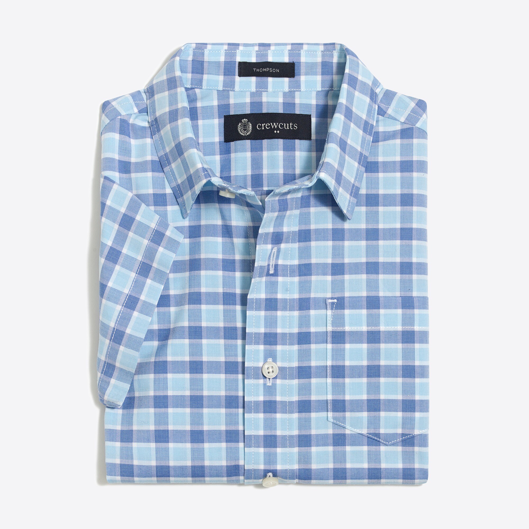 Boys' short-sleeve Thompson point-collar shirt