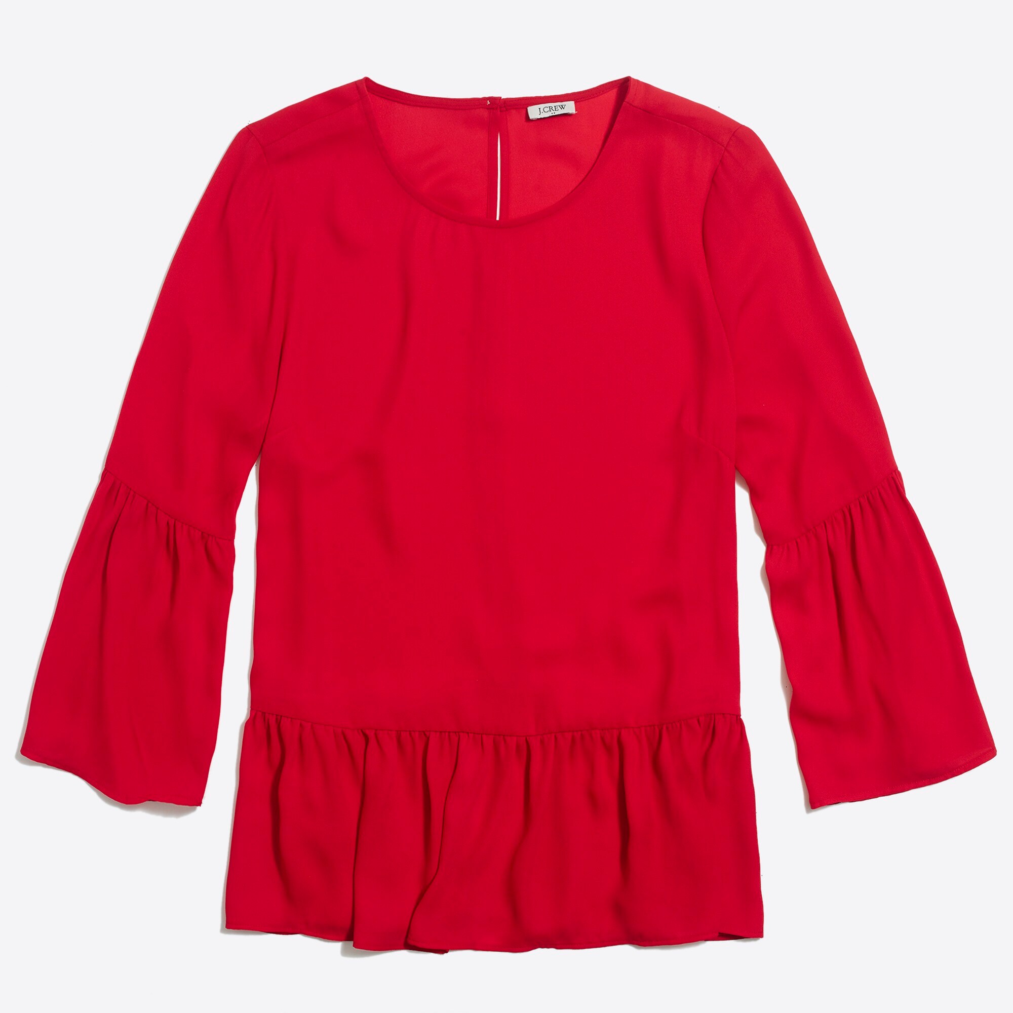 bell-sleeve peplum top for women
