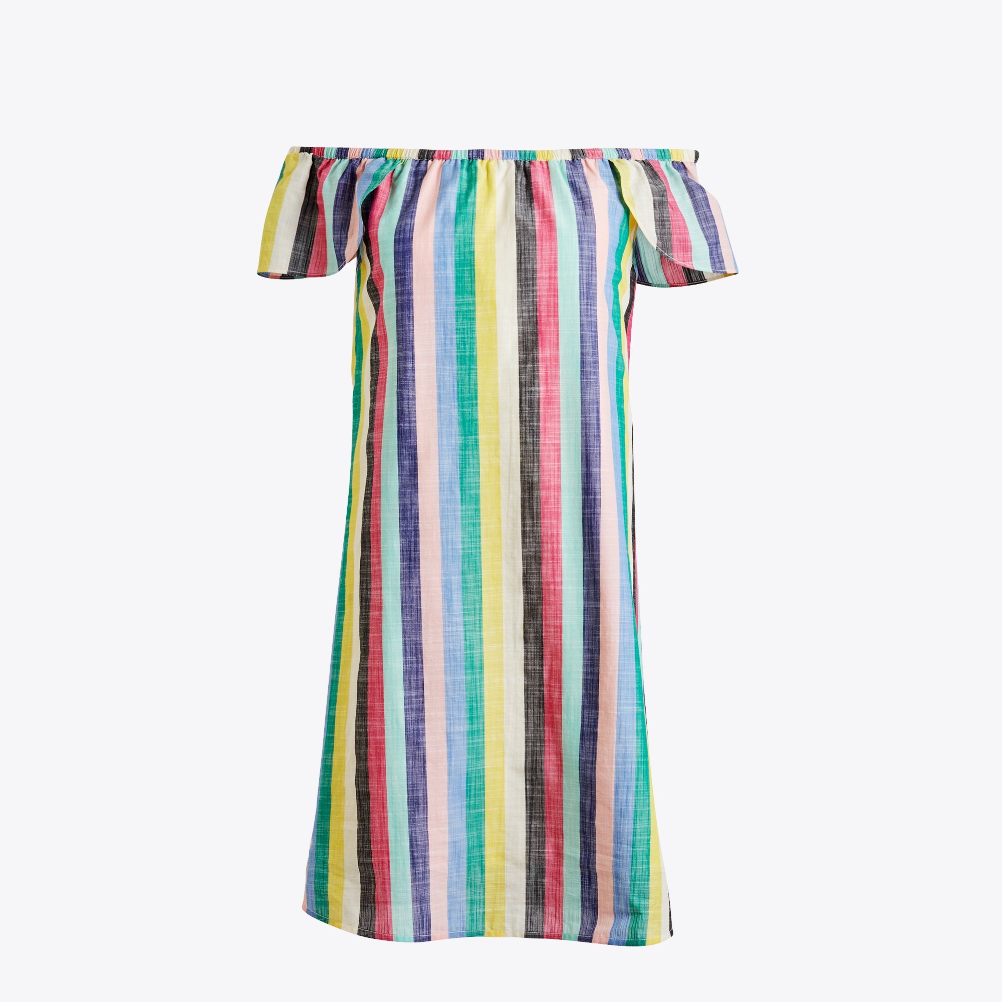 Striped off-the-shoulder dress