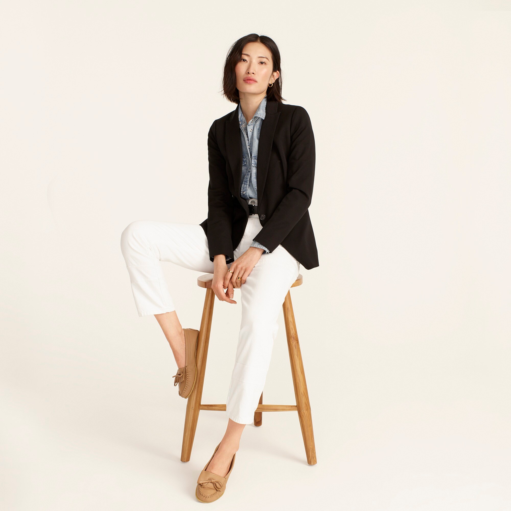 womens Parke blazer in bi-stretch cotton blend