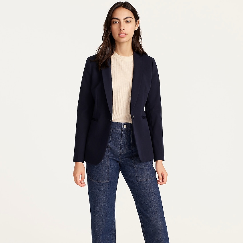j.crew: parke blazer in bi-stretch cotton for women, right side, view zoomed