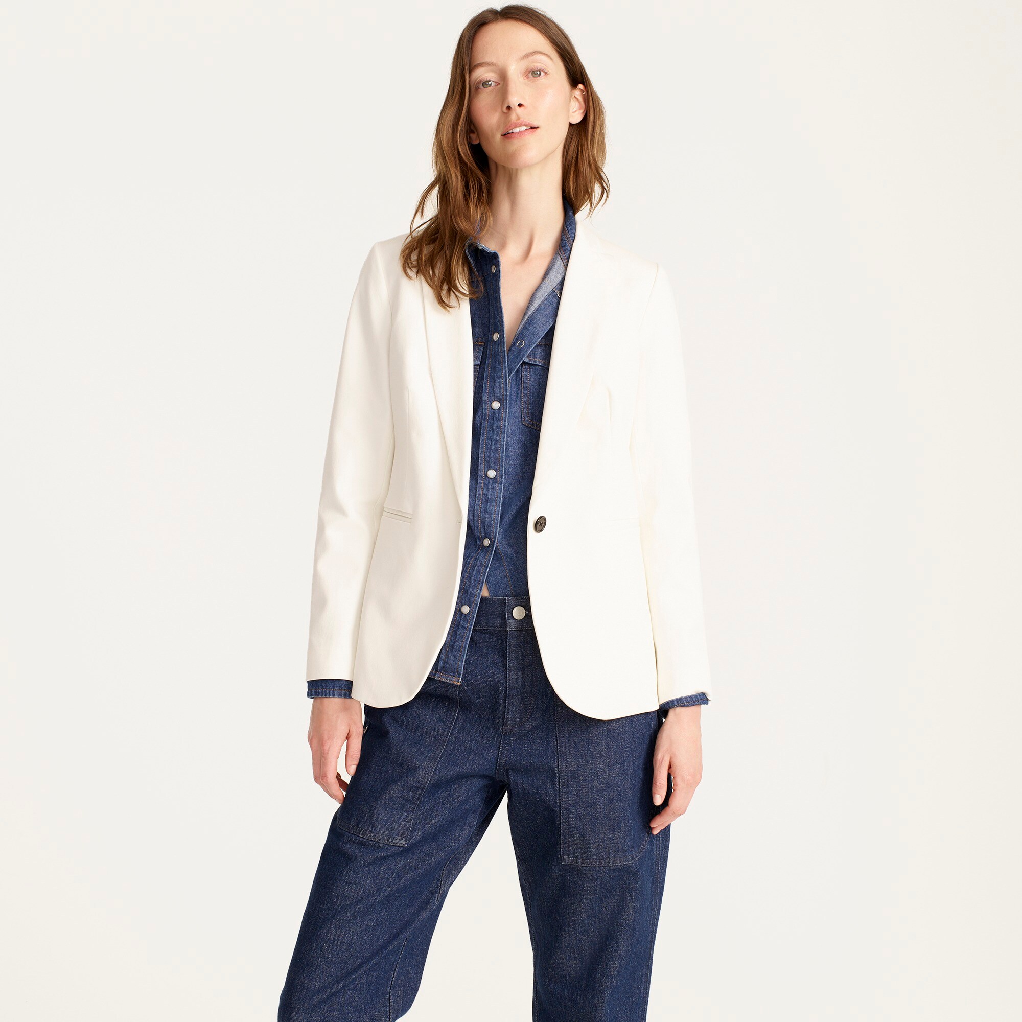 Parke blazer in bi-stretch cotton