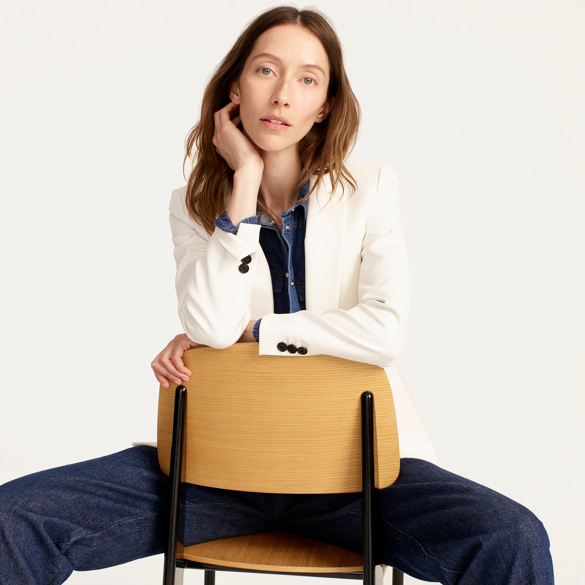 Parke blazer in bi-stretch cotton