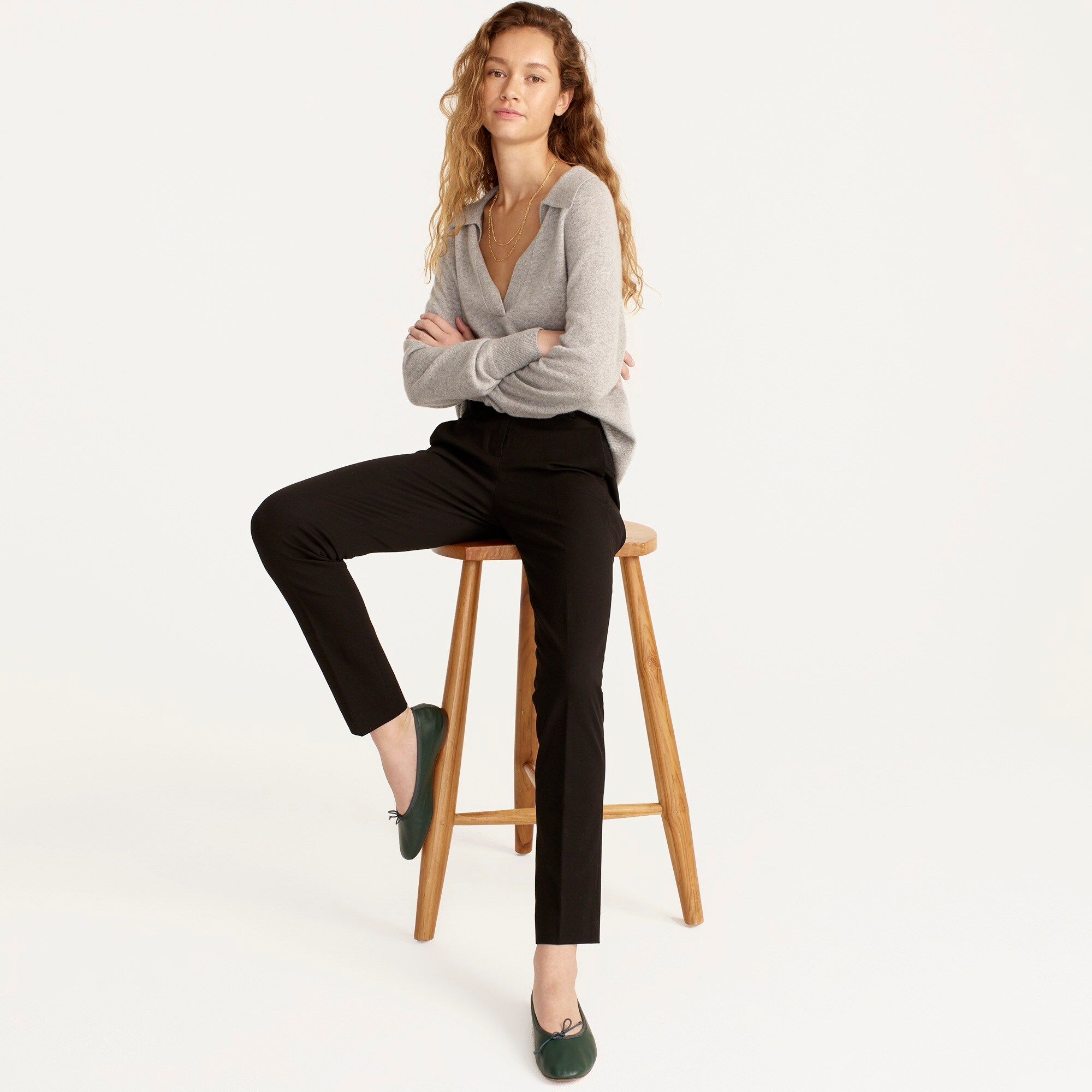 Stretch Black Color Size 12 JCrew City Fit Capri Pant Cotton