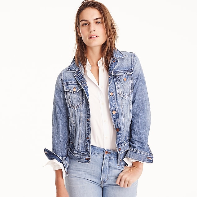 classic denim jacket - women's outerwear, right side, view zoomed
