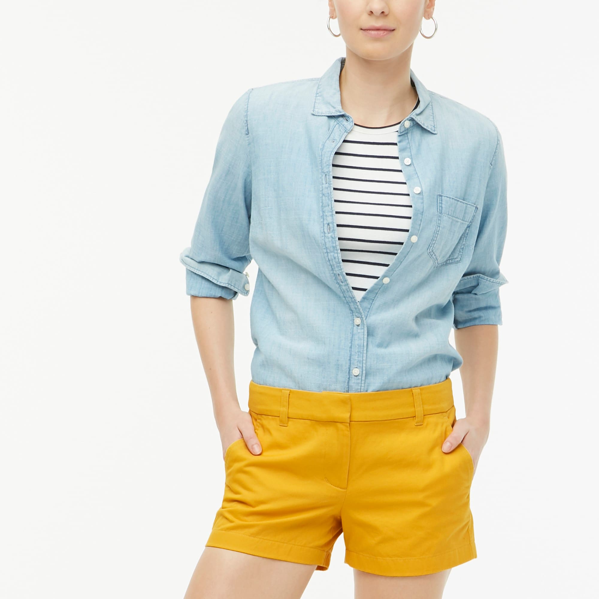 j crew denim shorts