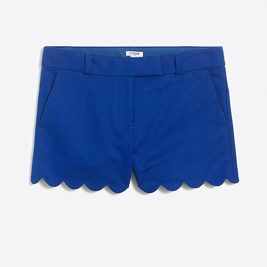 factory: 4" scalloped short for women, right side, view zoomed