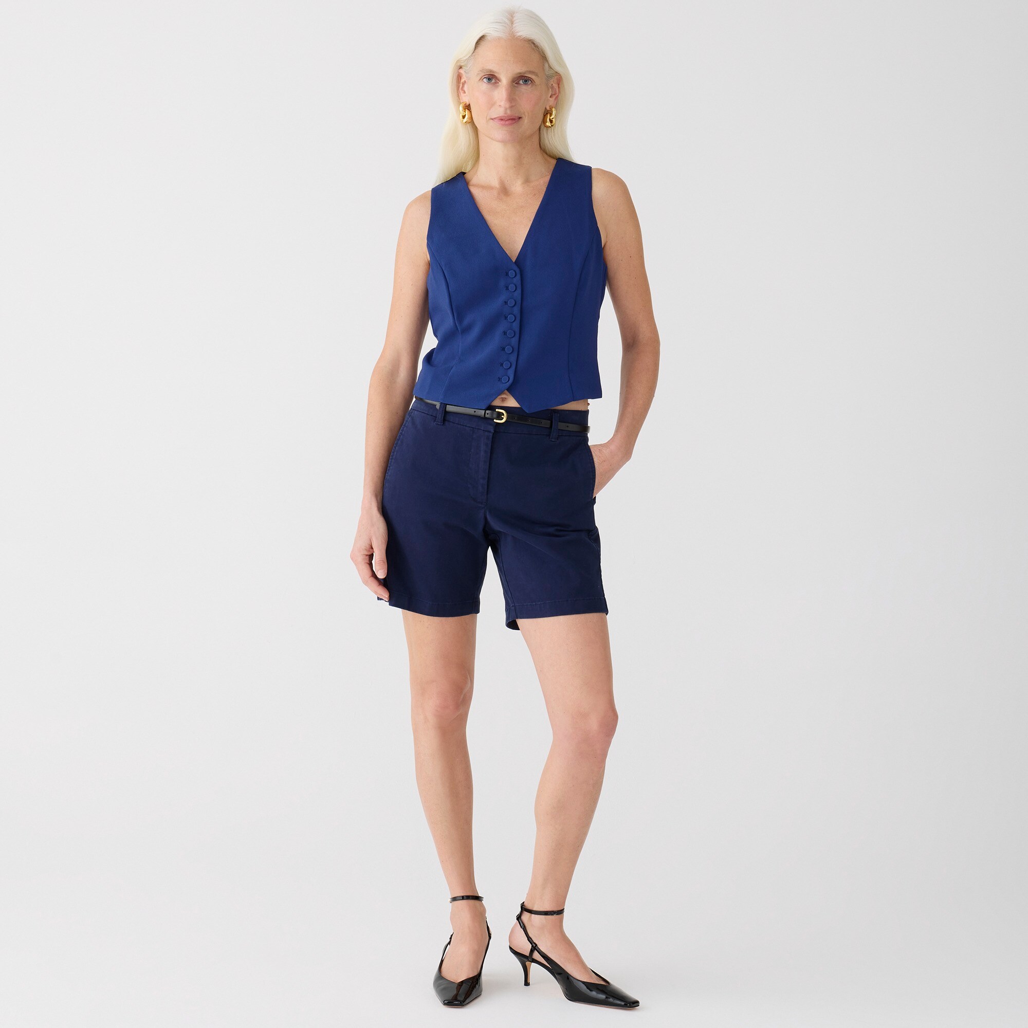 Short Femme J.Crew Bleu Marine Taille XS - Occasion Très Bon état, Coupe Classique