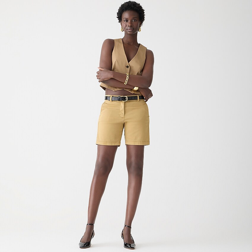 j.crew: 7 stretch chino short for women, right side, view zoomed