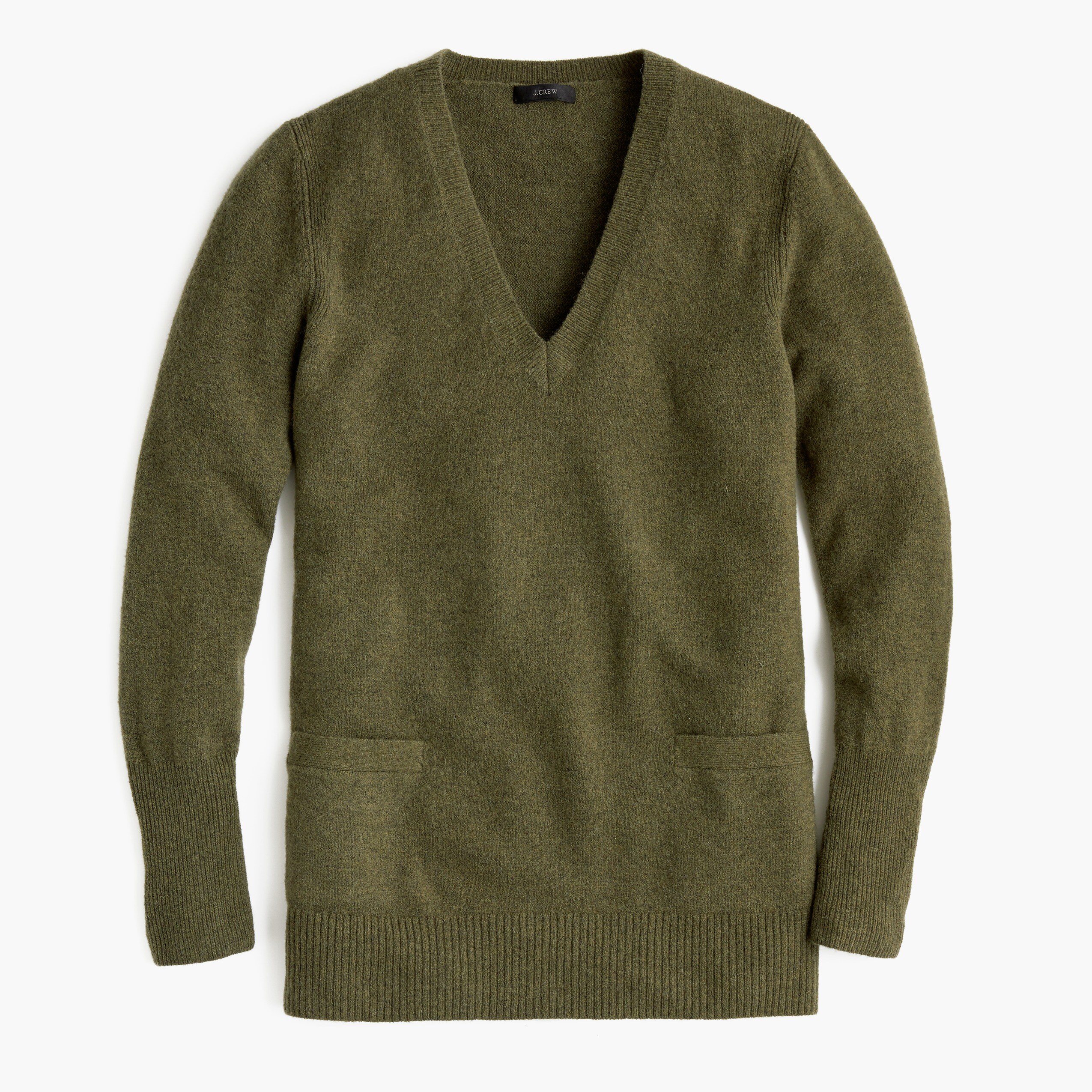 V-neck front-pocket tunic sweater in Supersoft yarn