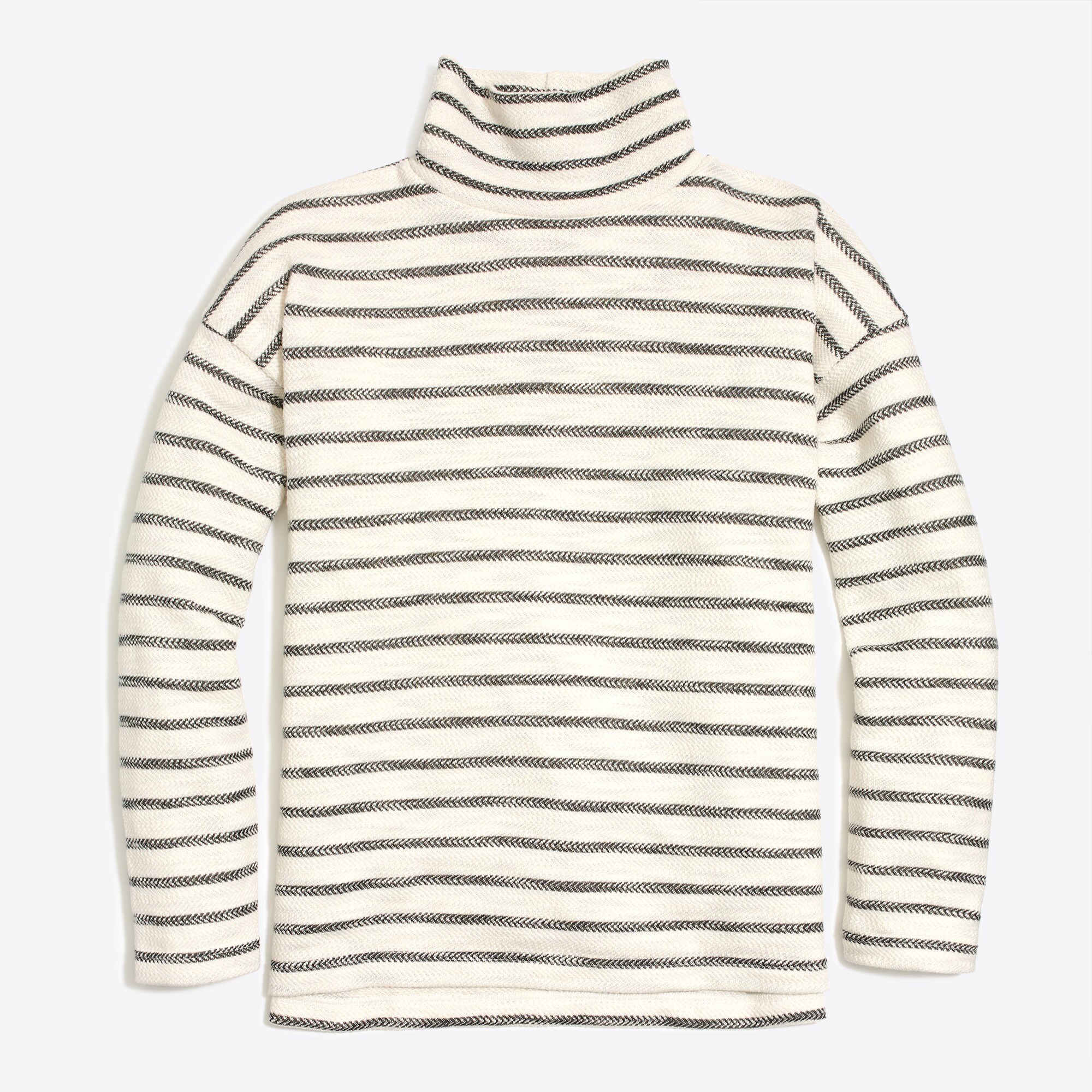 Striped long-sleeve mockneck pullover