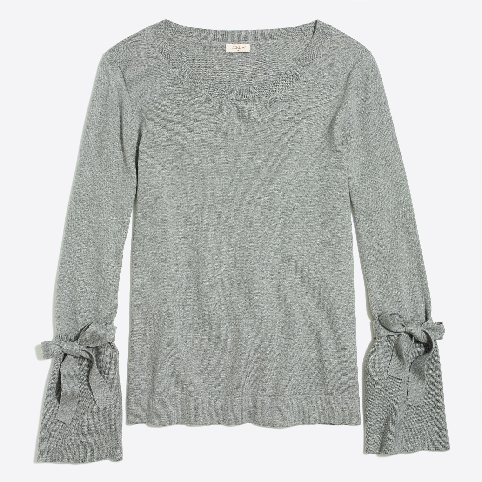 tie bell-sleeve sweater for women