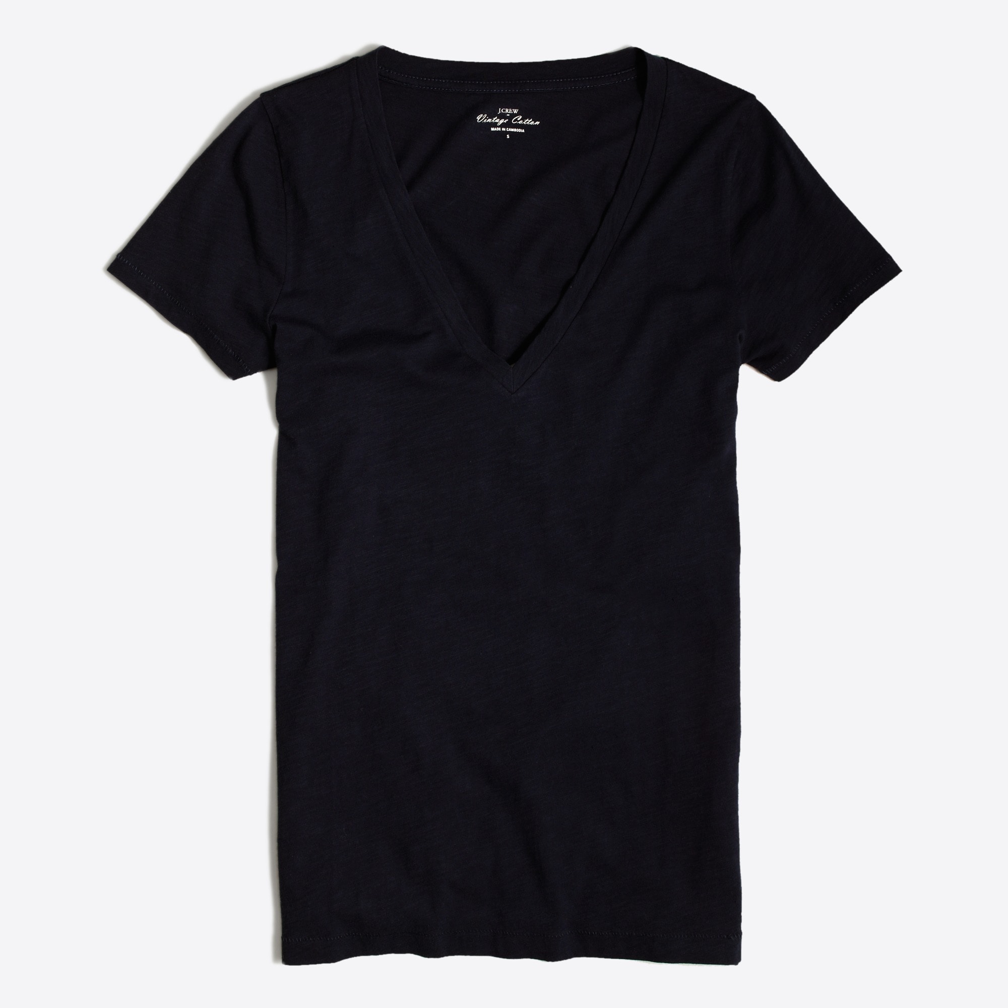 Vintage slub cotton V-neck tee