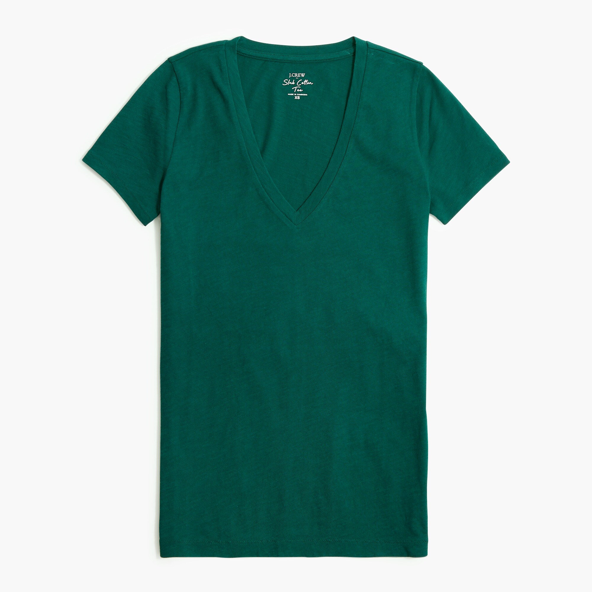 vintage slub cotton v-neck tee for women