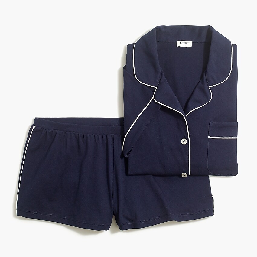 factory: knit pajama short set for women, right side, view zoomed
