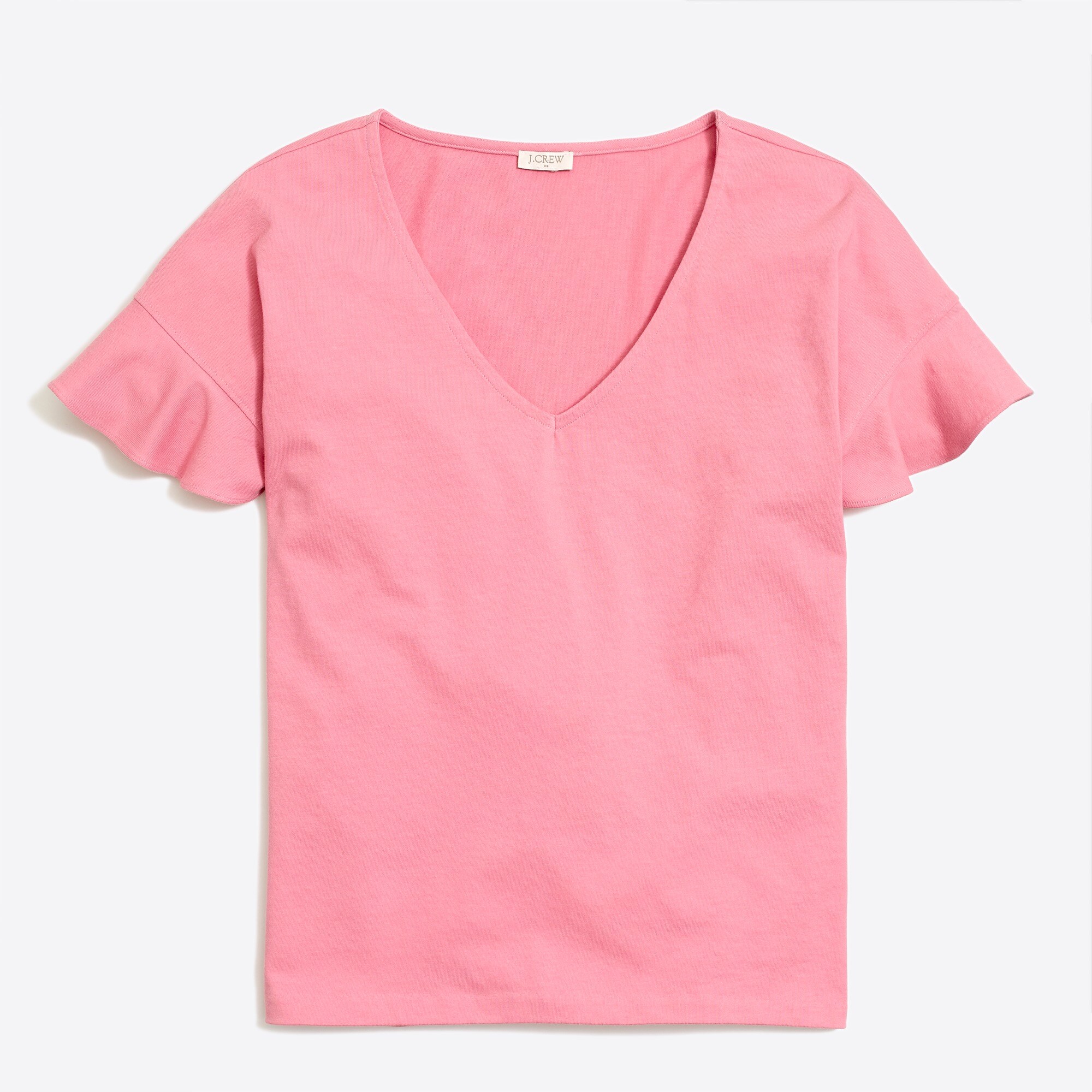 factory: flutter-sleeve v-neck tee for women, right side, view zoomed
