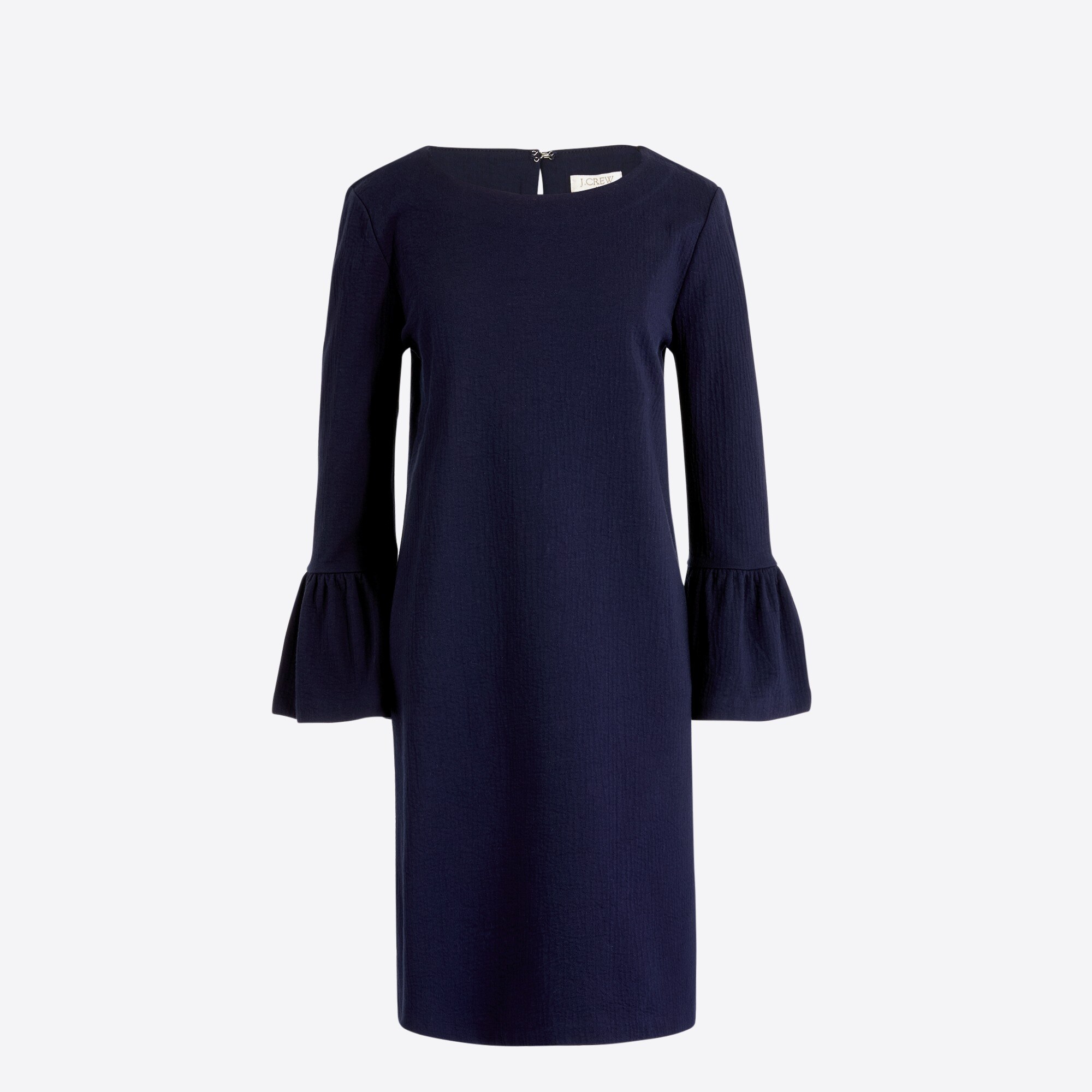 solid ruffle-sleeve dress for women