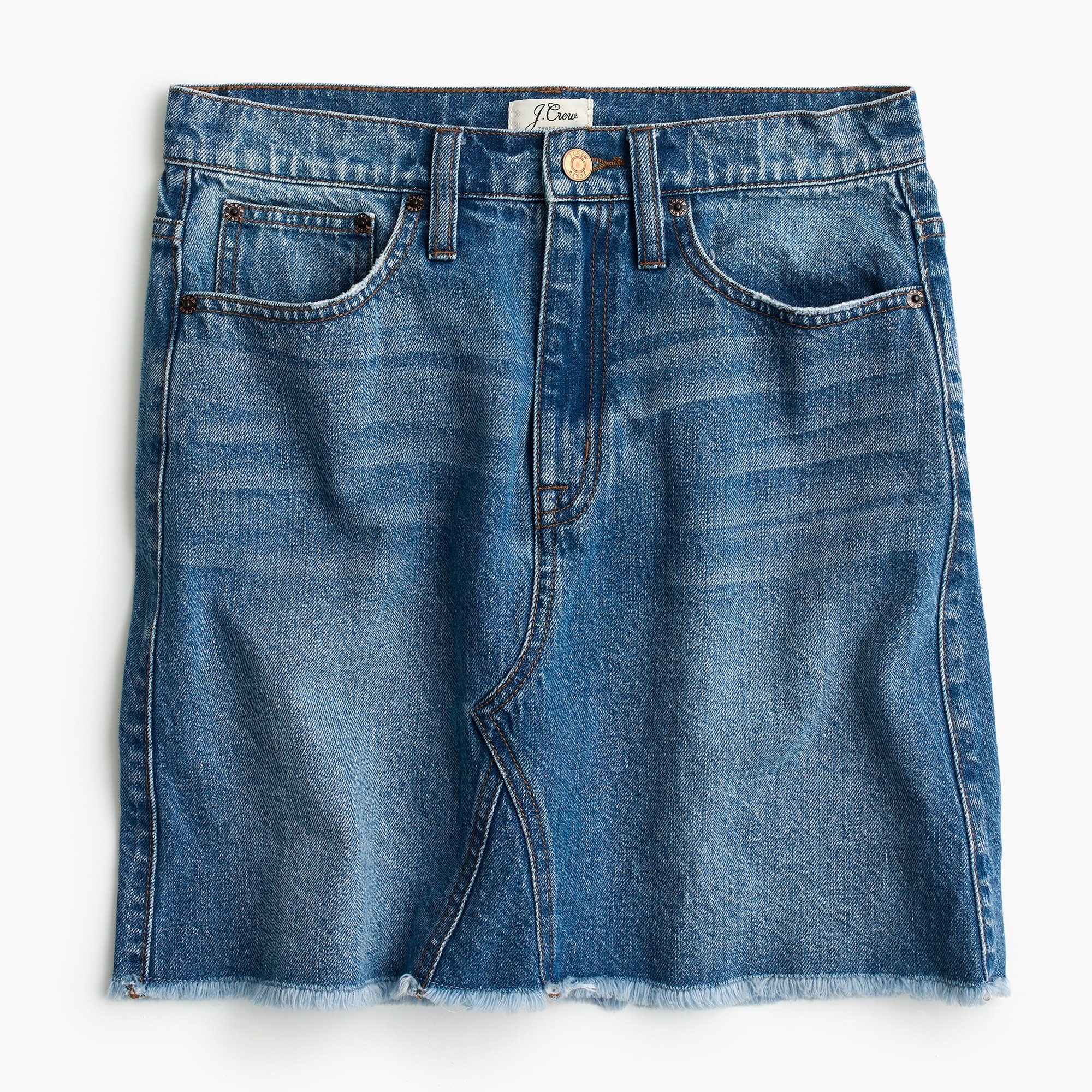 J crew frayed denim pencil skirt hotsell
