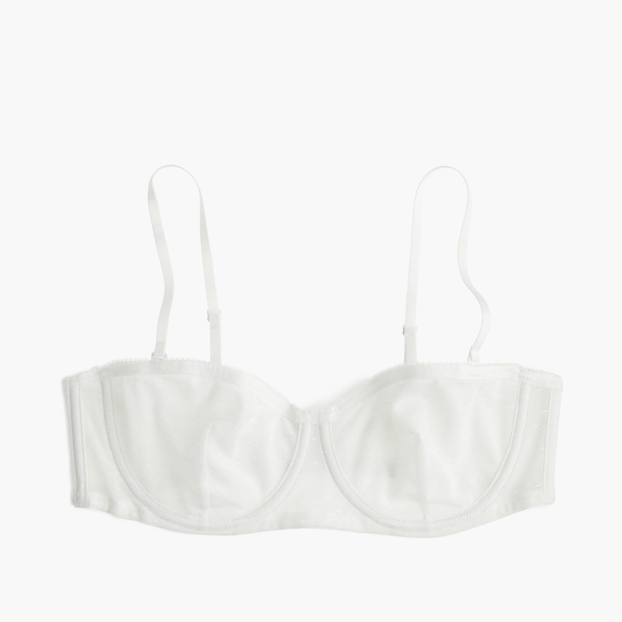 Underwire balconette bra in point d'esprit