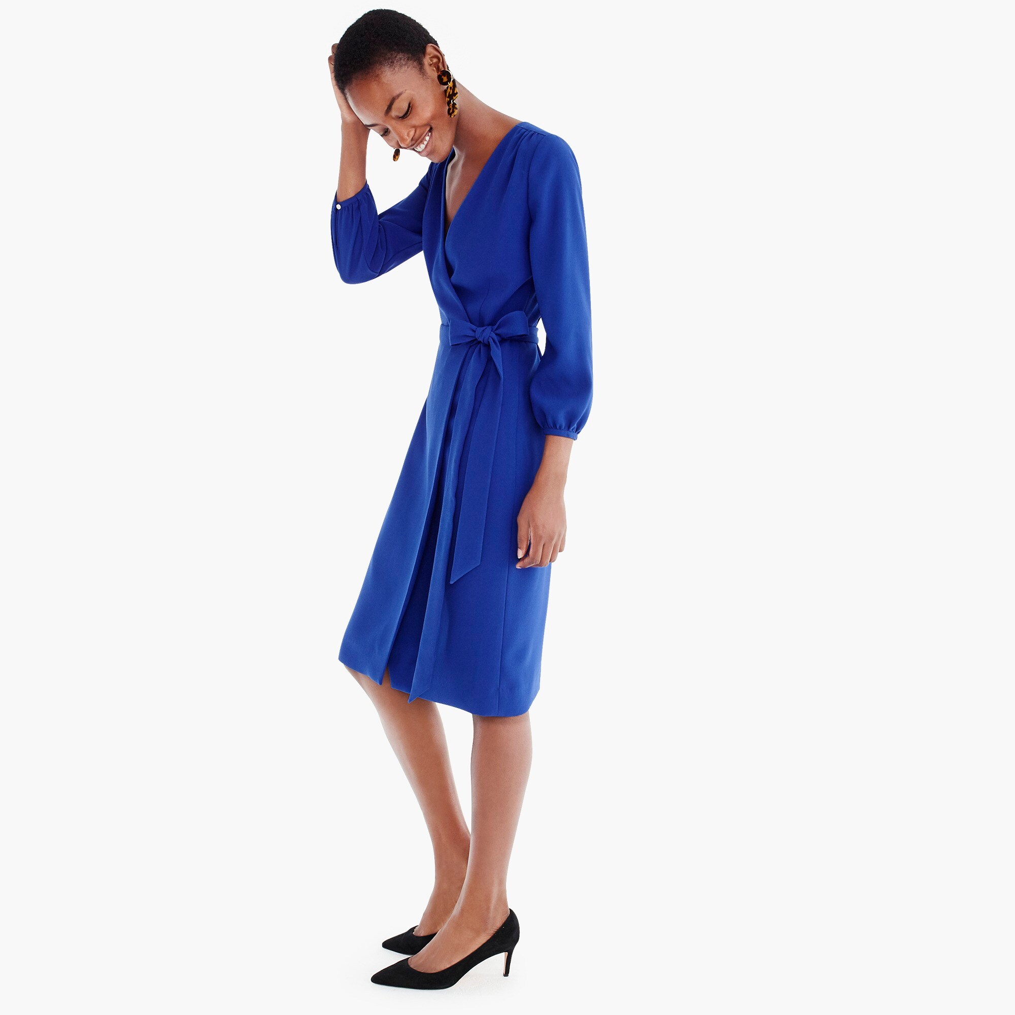 j crew wrap dress in 365 crepe