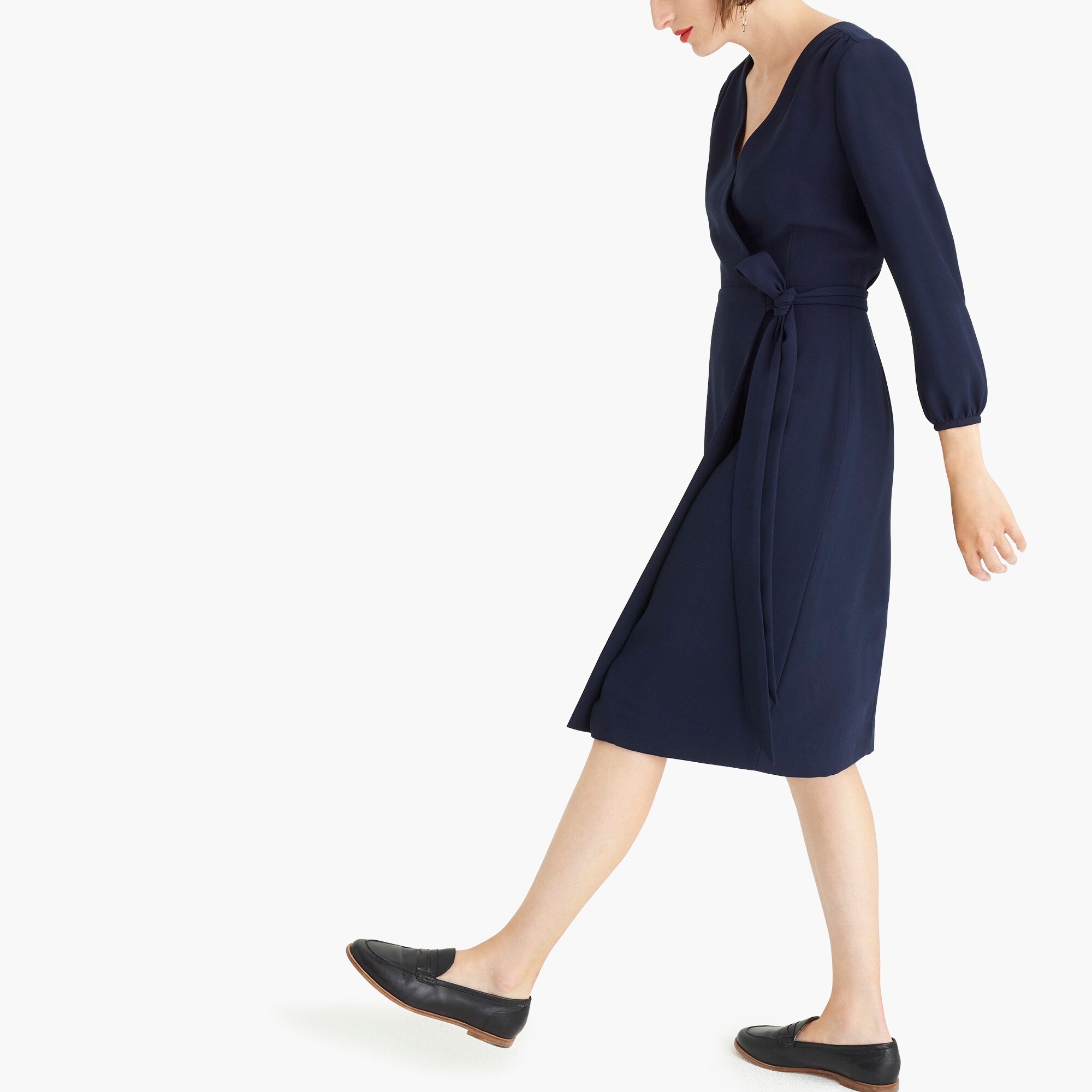 j crew wrap dress in 365 crepe