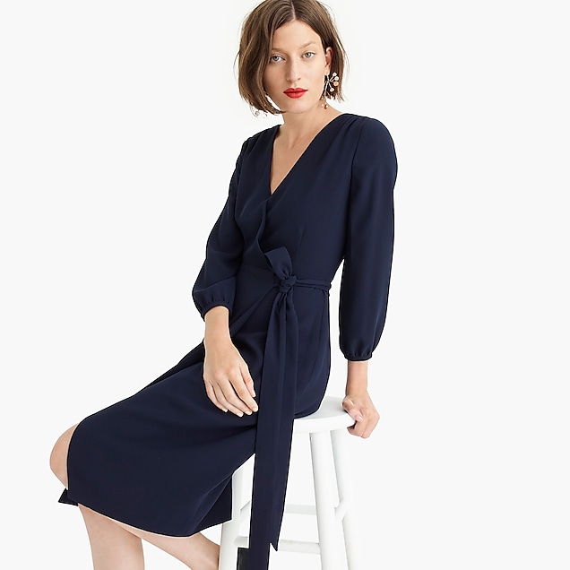 wrap dress in 365 crepe - women's dresses, right side, view zoomed