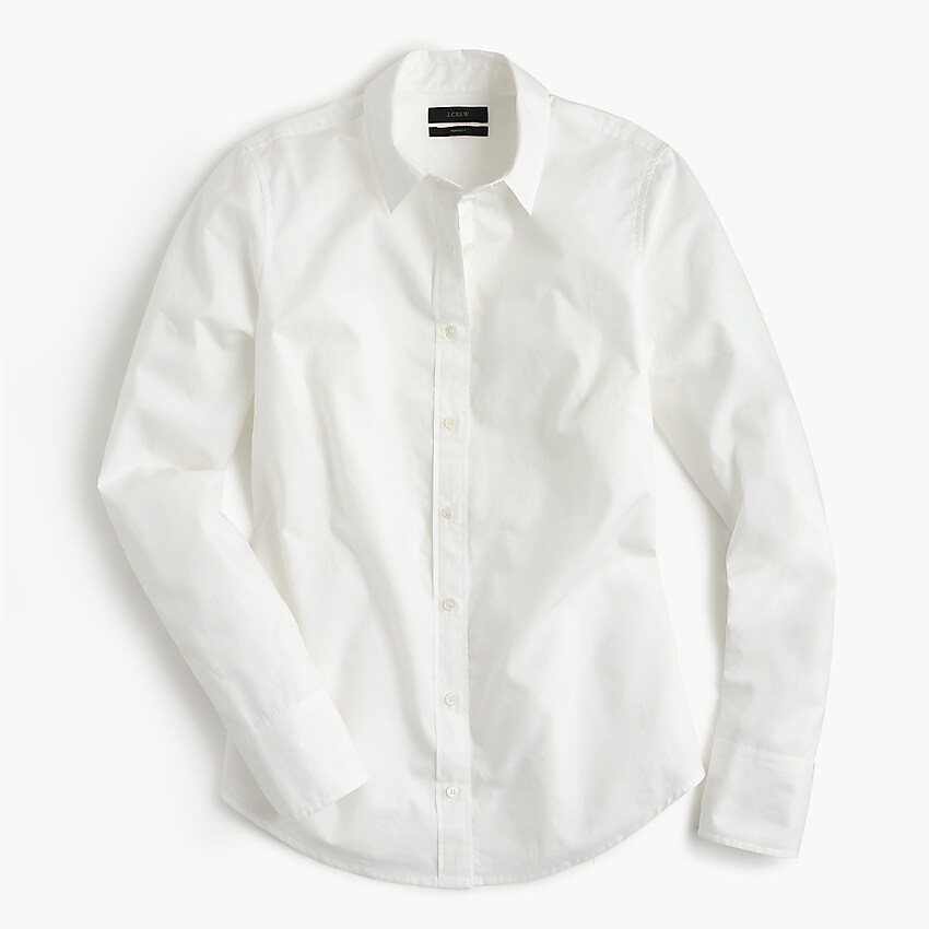 j.crew: slim perfect shirt in cotton poplin for women, right side, view zoomed