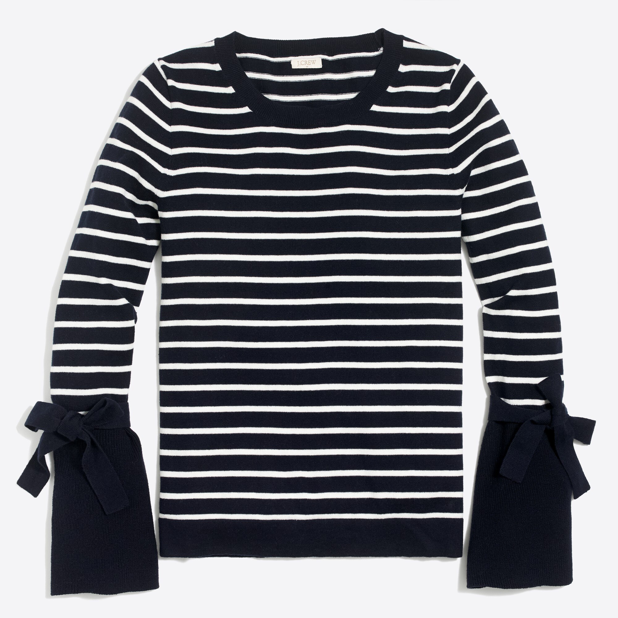 Tie bell-sleeve sweater