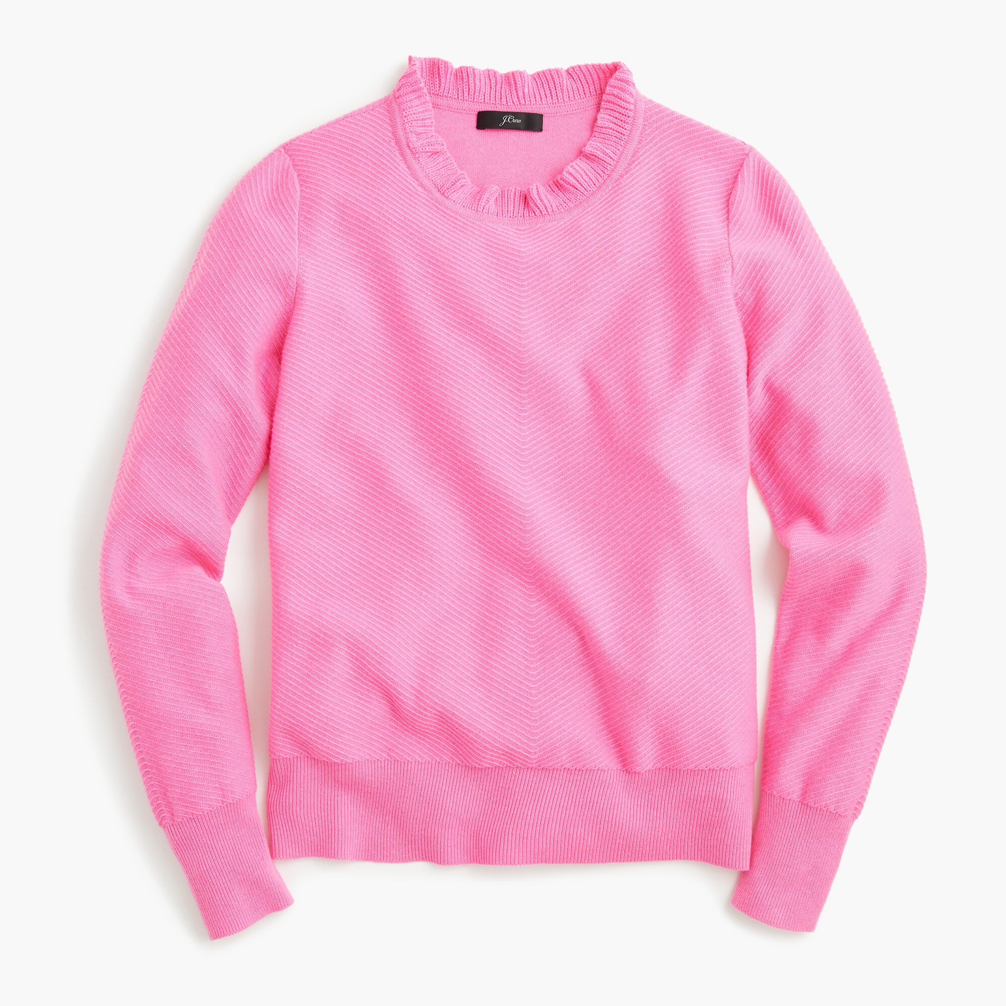Ruffle-neck pullover sweater