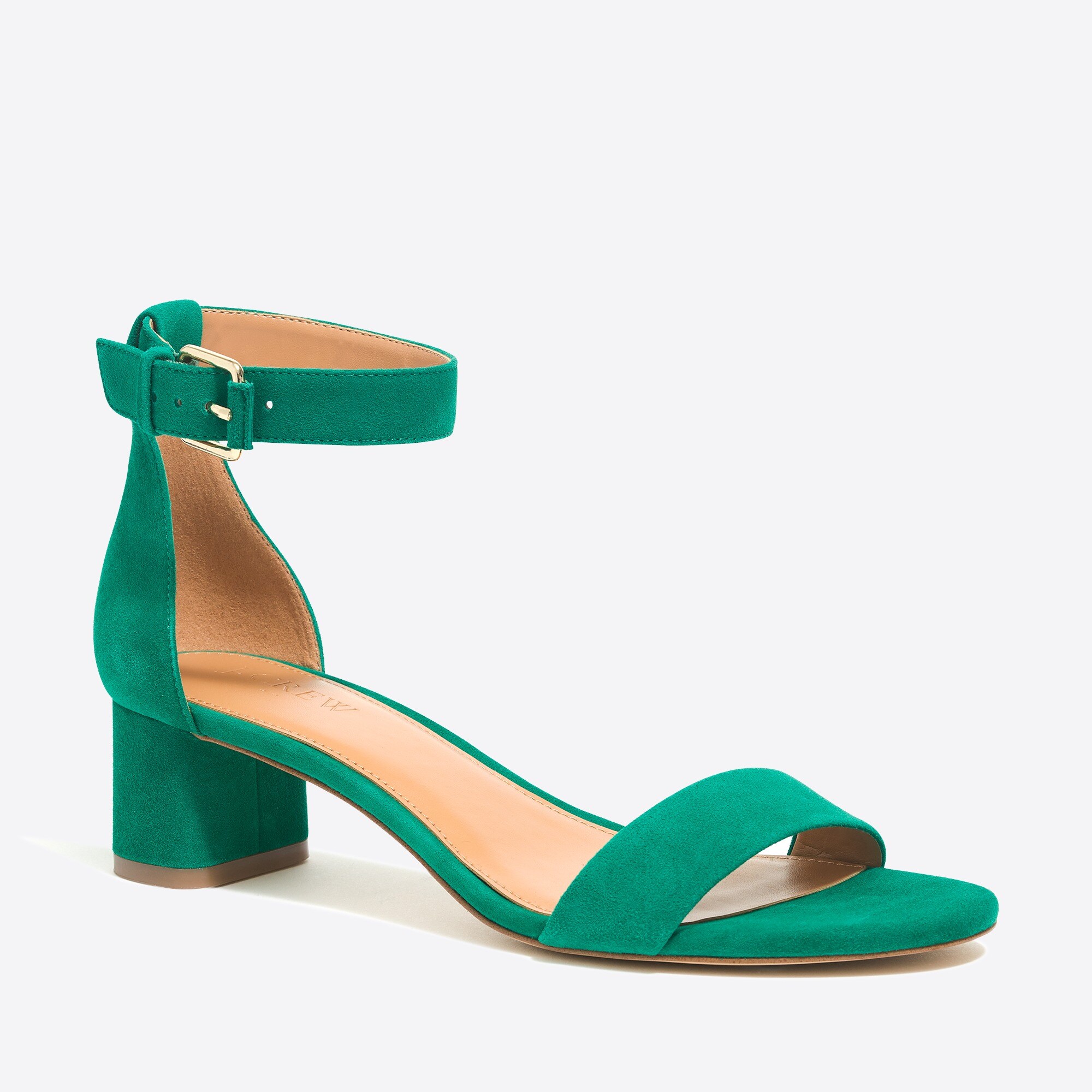 Suede block-heel sandals