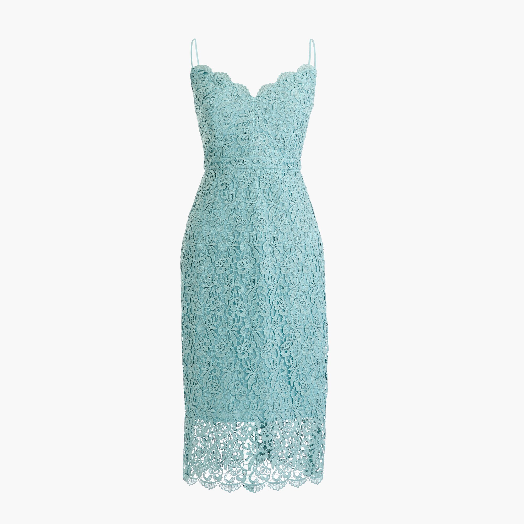  Spaghetti-strap dress in guipure lace