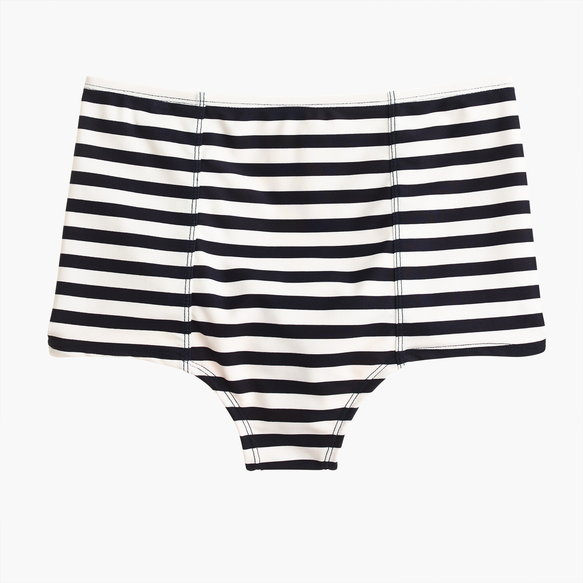 High-waist bikini bottom in classic stripe