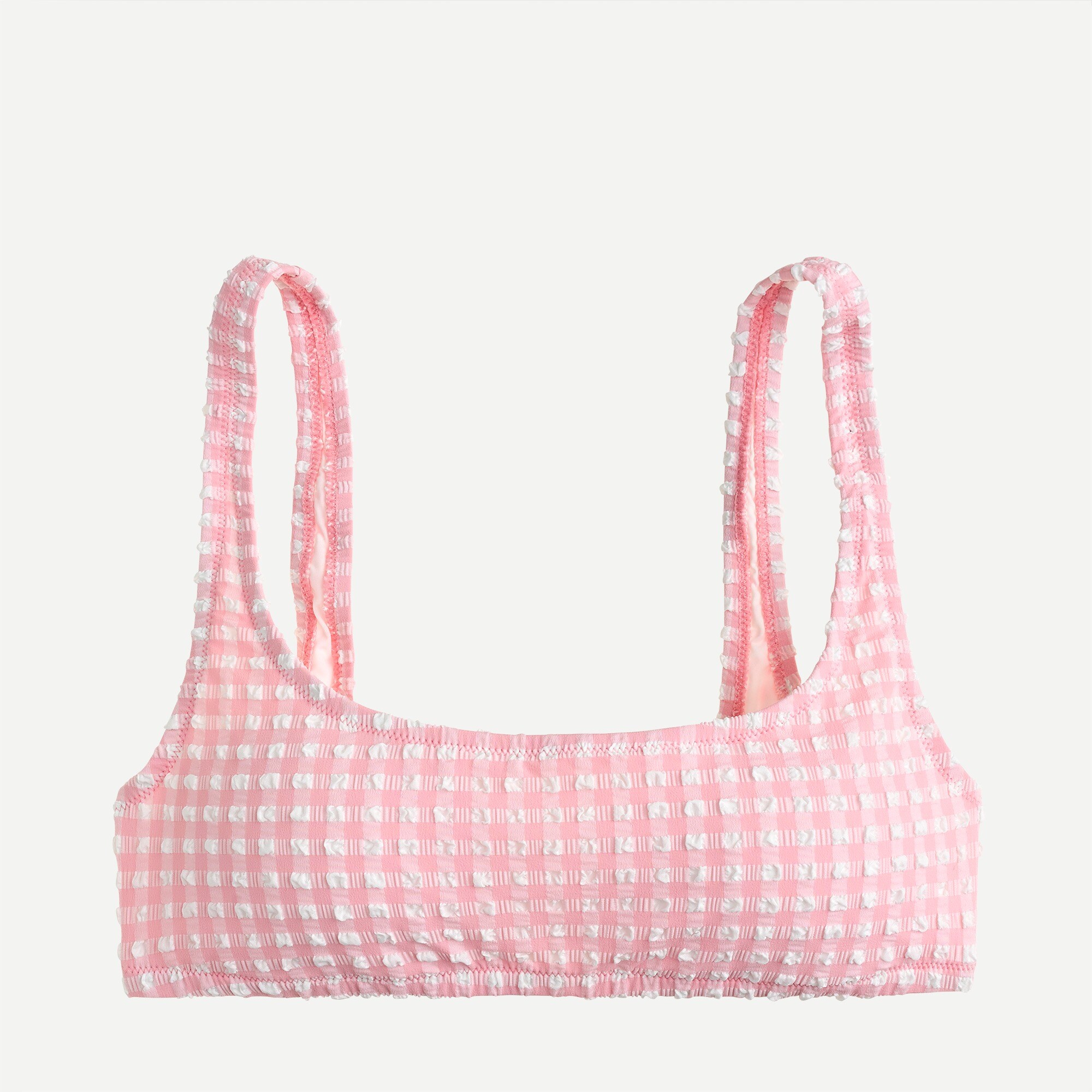 Gingham scoop bikini top