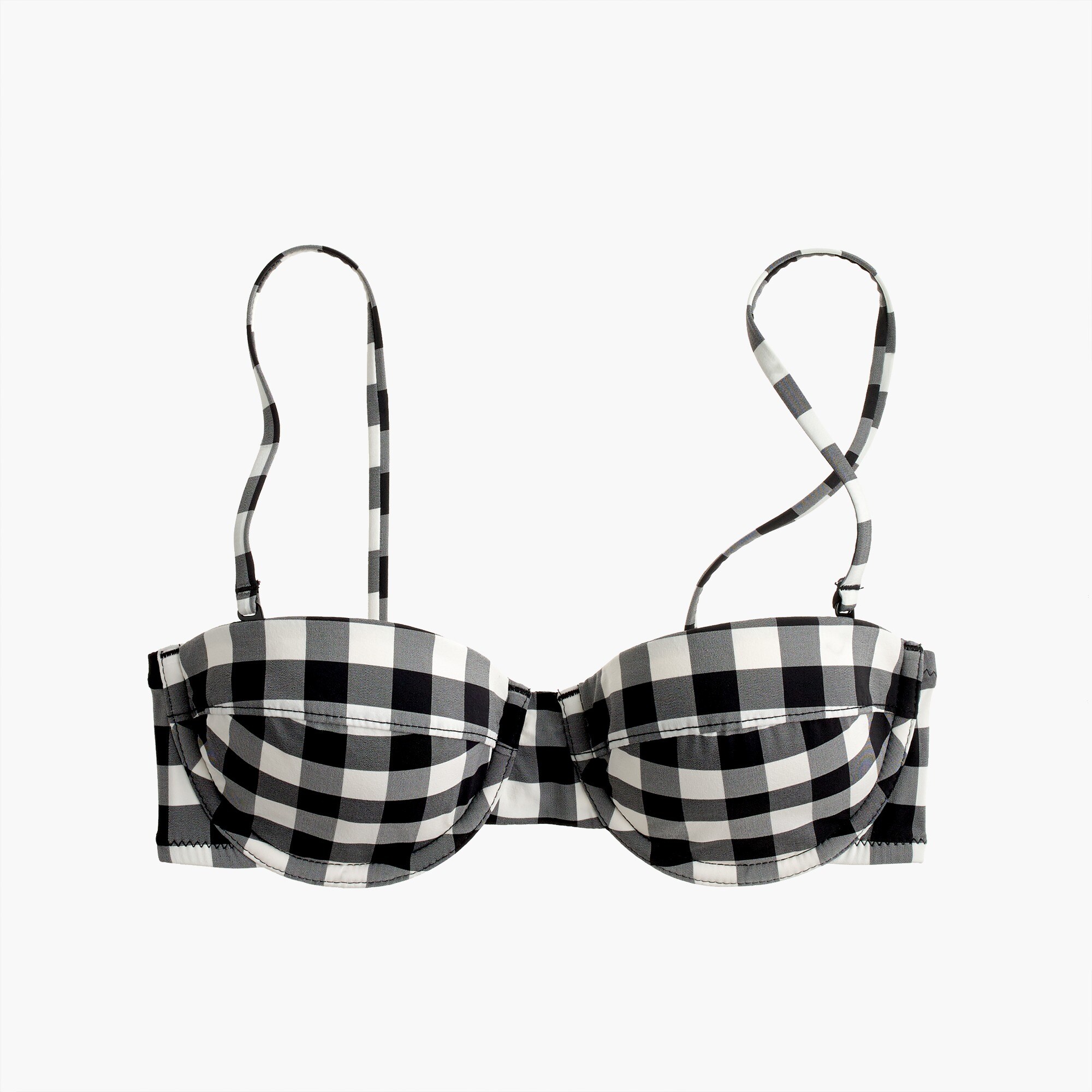 Demi underwire bikini top in oversized matte gingham