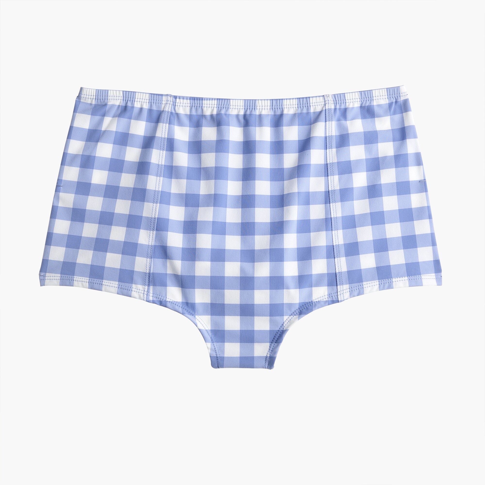 High-waisted bikini bottom in oversized matte gingham