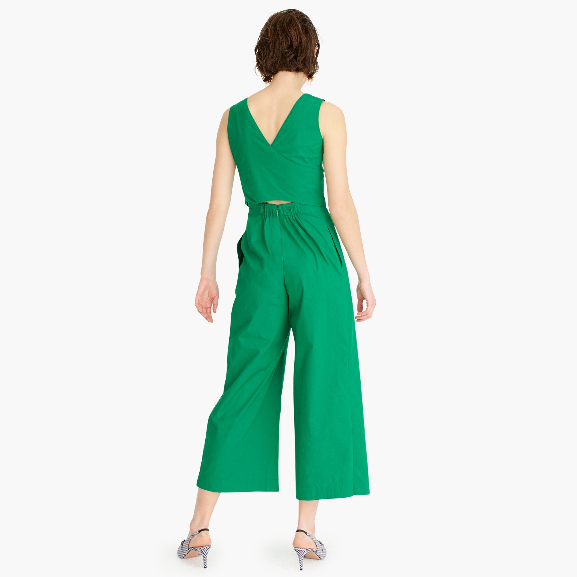 j crew wrap tie jumpsuit poplin