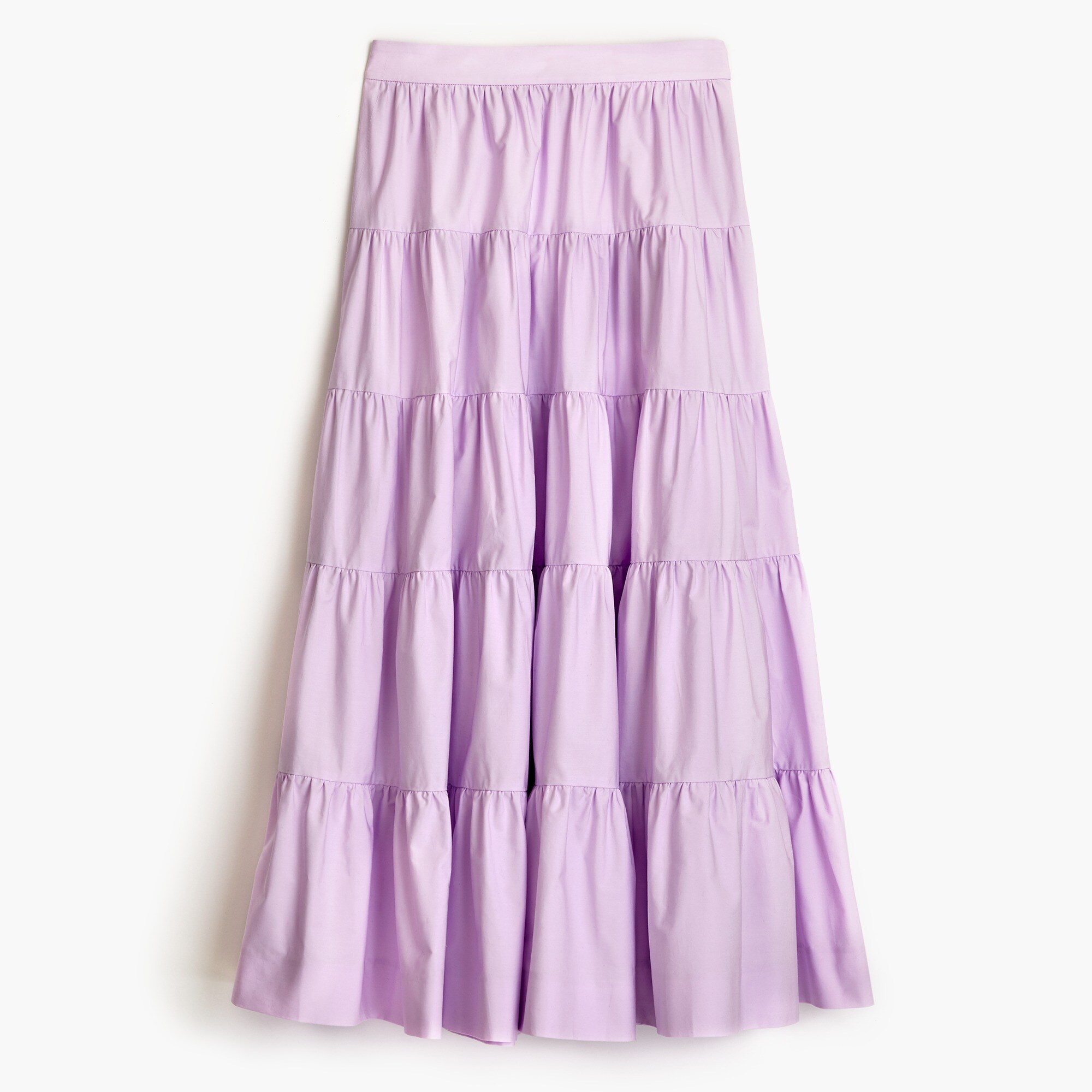 Tiered midi skirt in cotton poplin