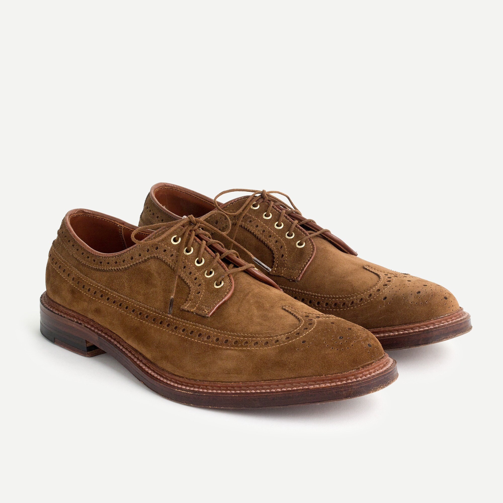 Alden® for J.Crew longwing bluchers in tan suede