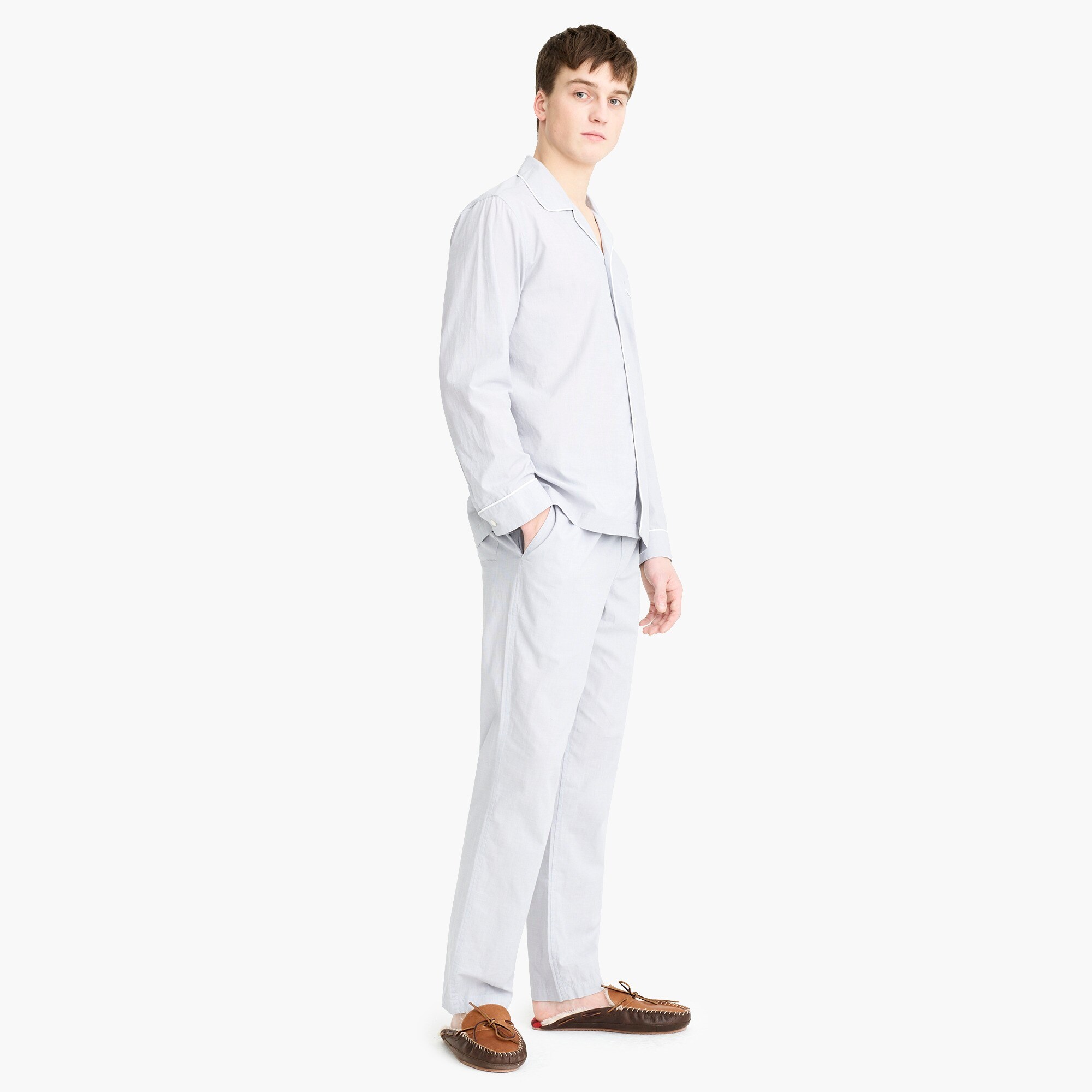 mens Pajama set in cotton poplin