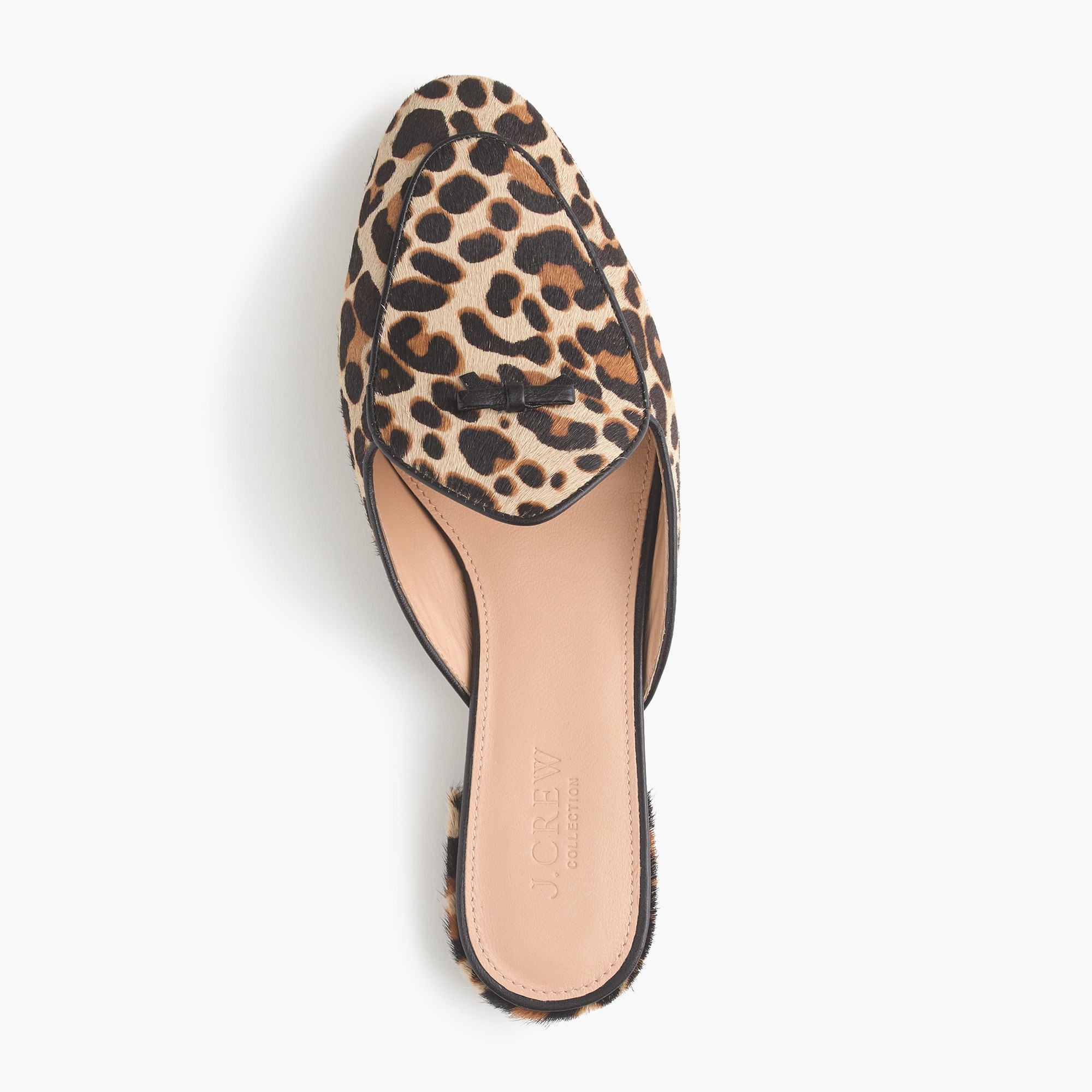 J.Crew: Piped Loafer Mules In Calf Hair For Women