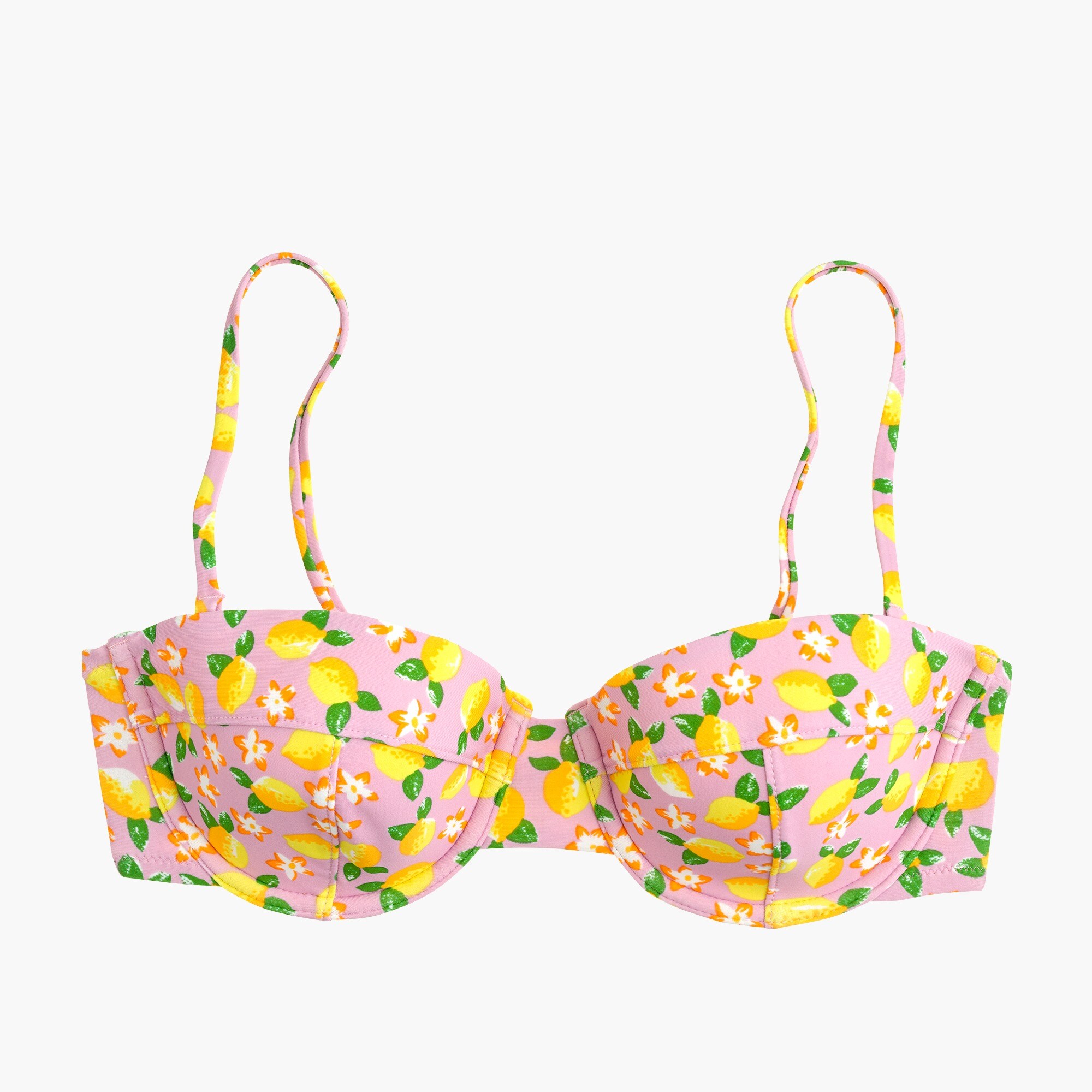 Underwire bikini top in lemon print