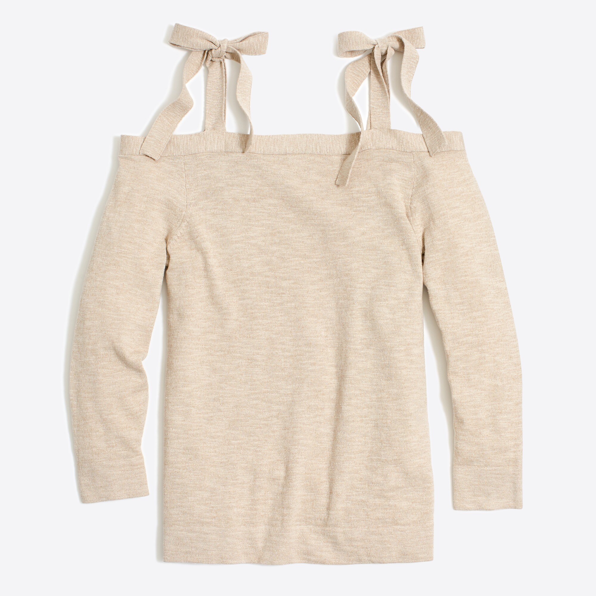 Tie cold-shoulder sweater