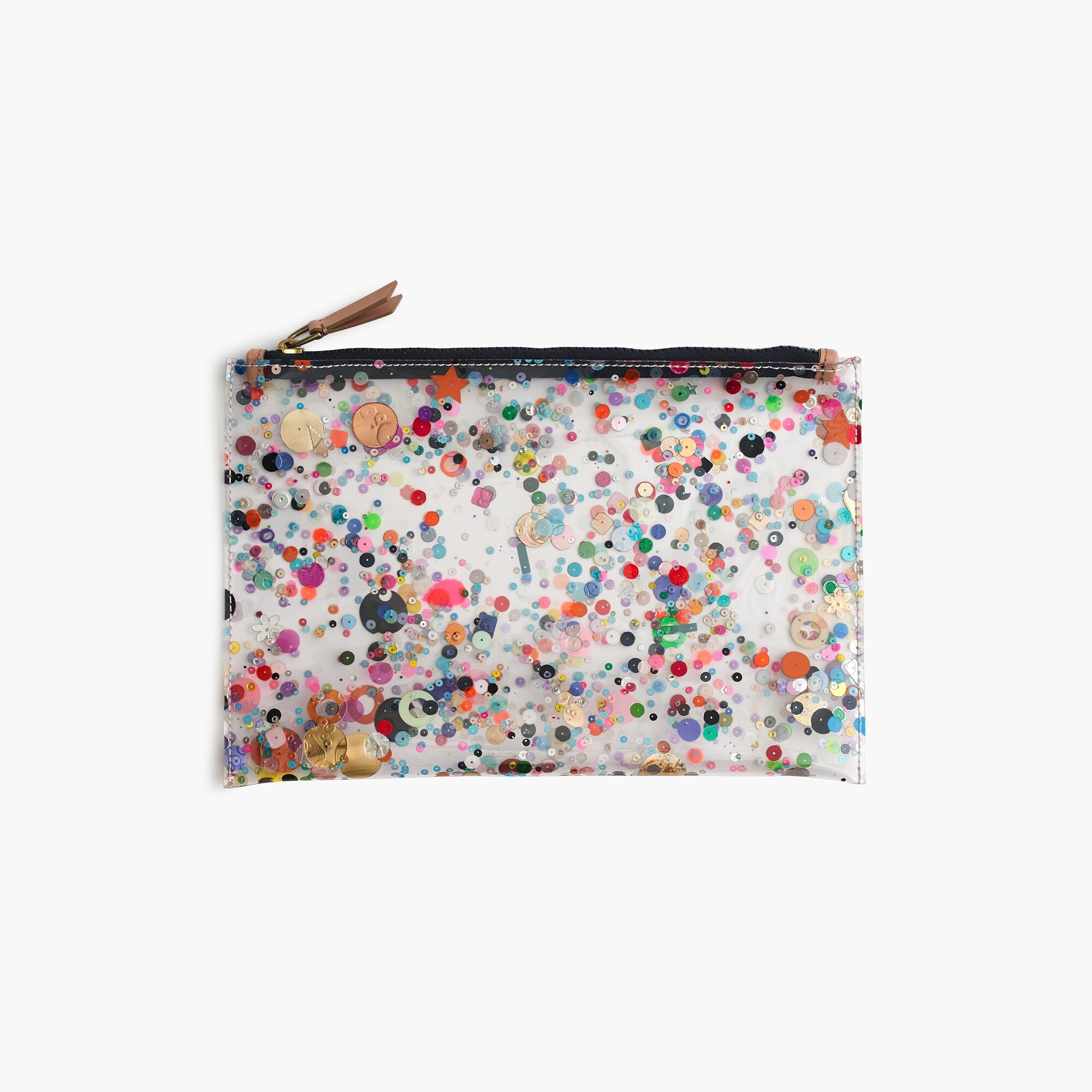 Large vinyl pouch with glitter