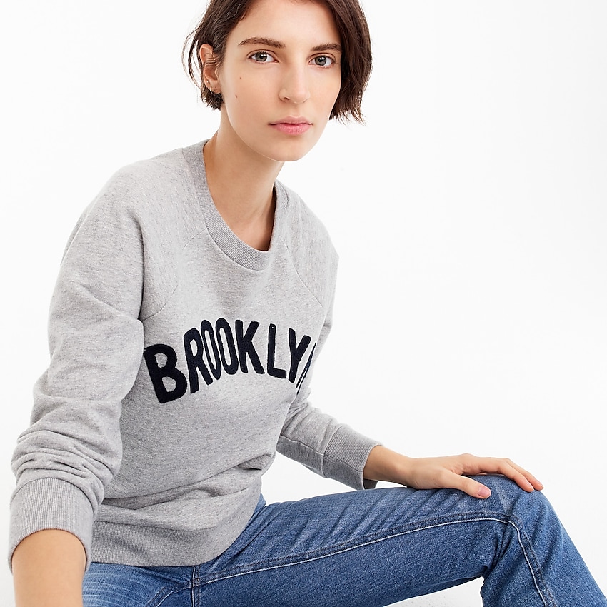 j.crew: brooklyn pullover sweatshirt for women, right side, view zoomed