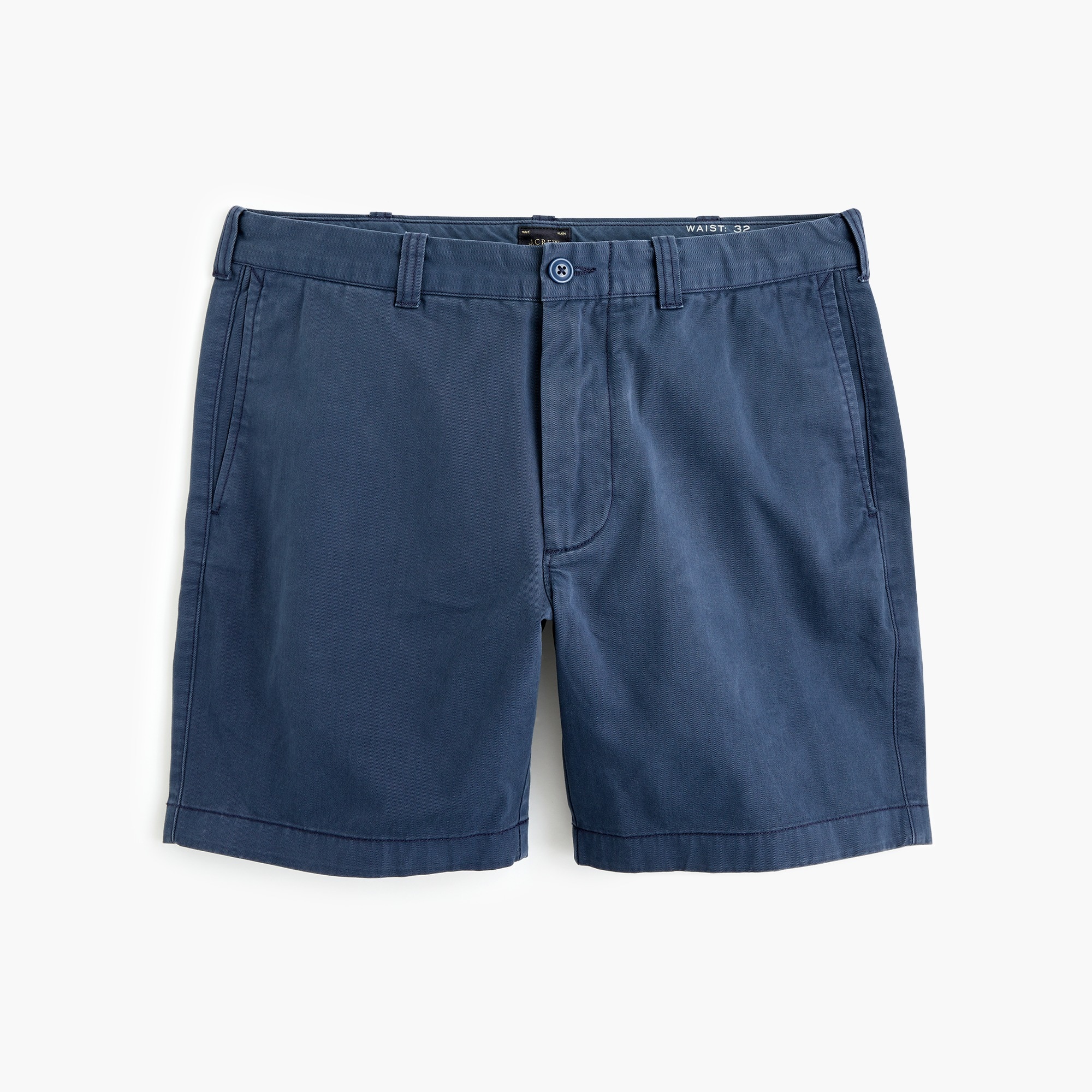【BLUE】Plain Front Shorts Cut-Off Twill Garment Dye 7