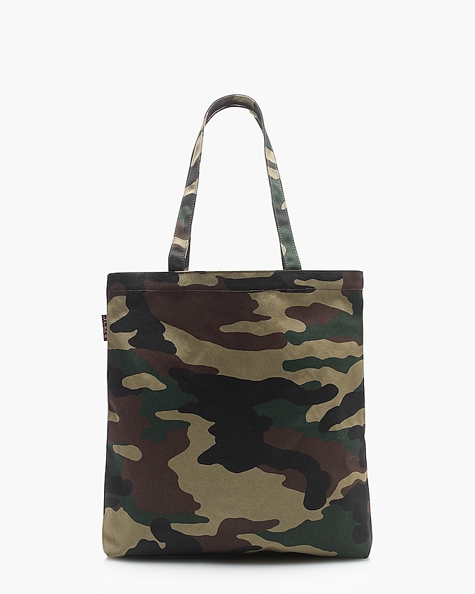 j.crew: reusable everyday canvas tote in camo for women, right side, view zoomed